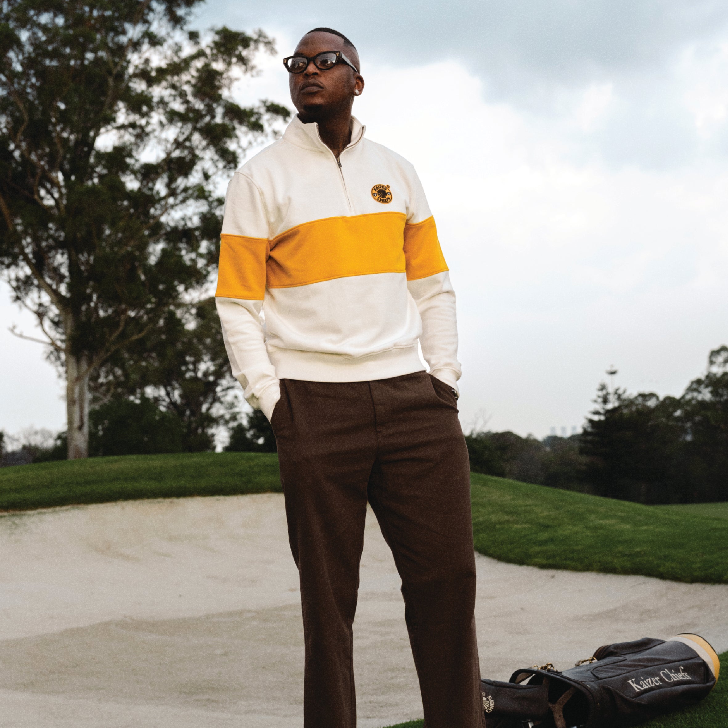 Kaizer Chiefs Hoop Quarter Zip Sweat-Cloud Dancer