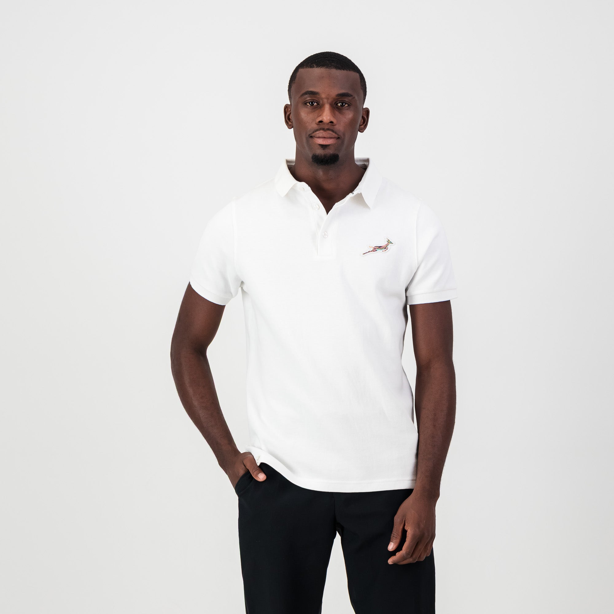 Springboks Pop Badge SS Polo-White