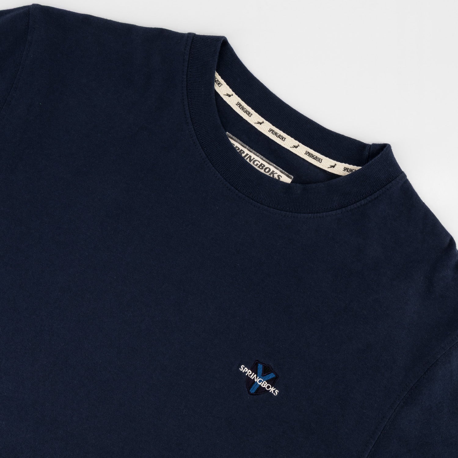 Springboks SML Shield Regular Crew Tee - Navy