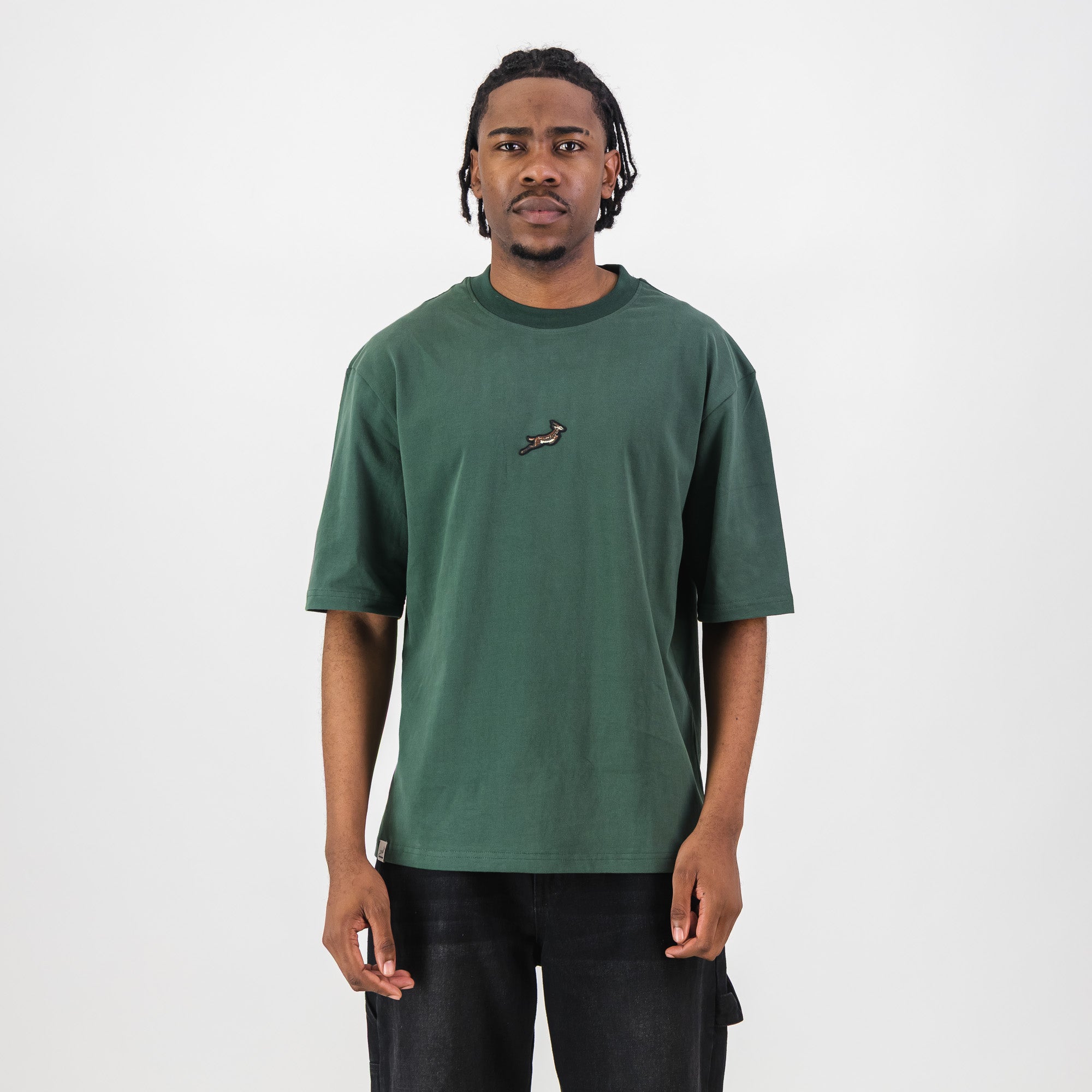 Springboks Pop Badge Boxy Crew Tee - OS Green