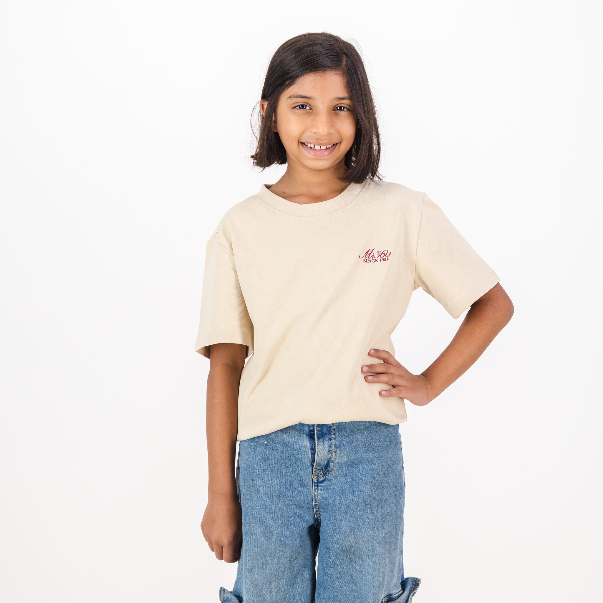 AB de Villiers 360 Back Graphic Kids Crew T-Shirt Ivory - Old School