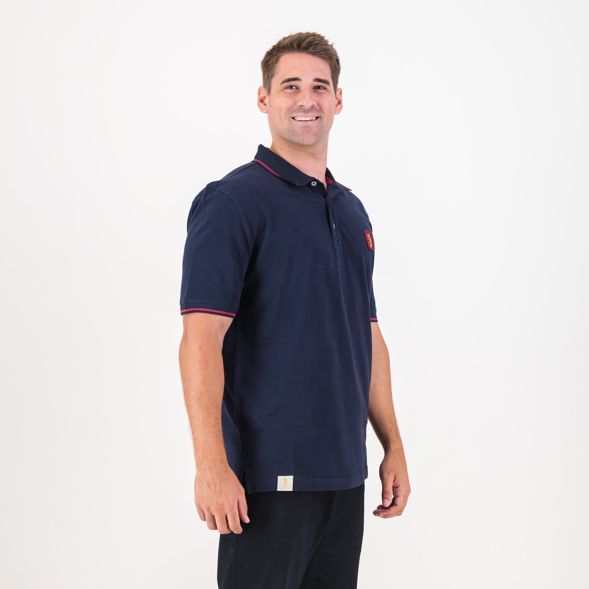 AB de Villiers 360 Small Logo Short Sleeve Polo Navy - Old School