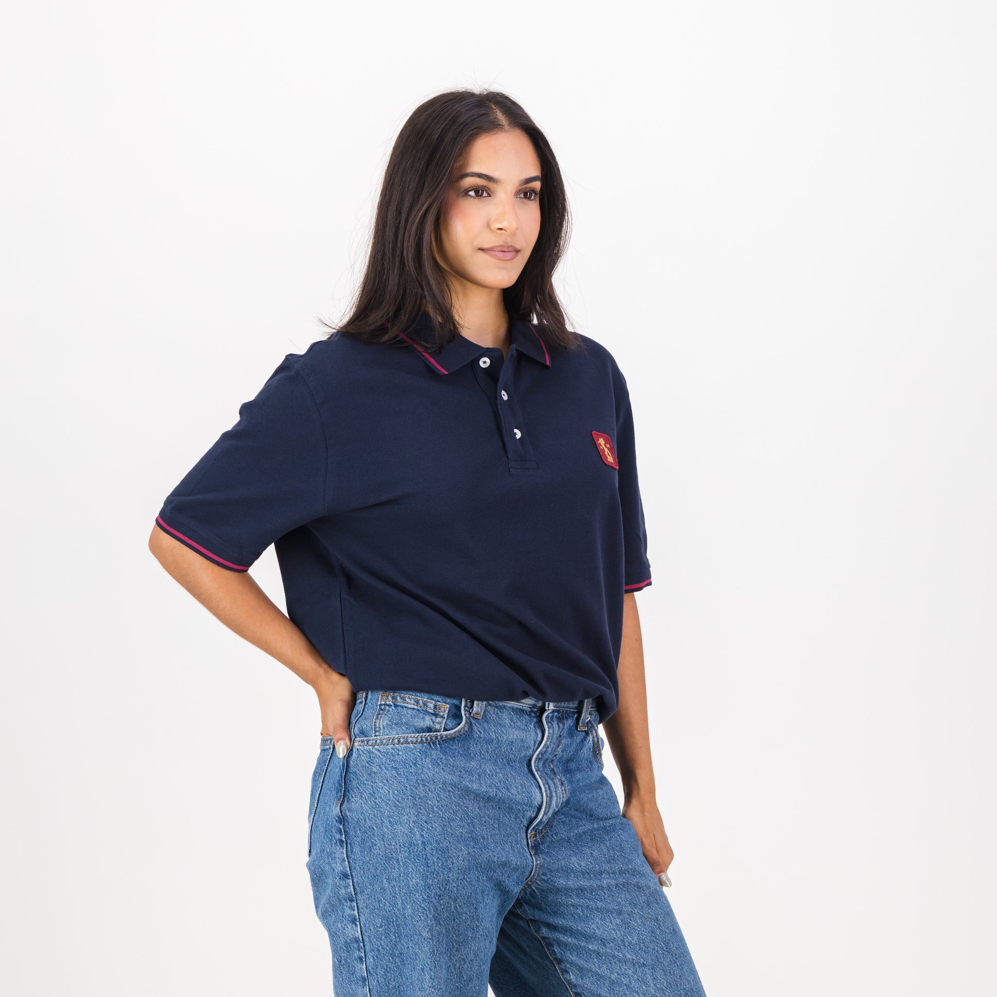 AB de Villiers 360 Small Logo Short Sleeve Polo Navy - Old School