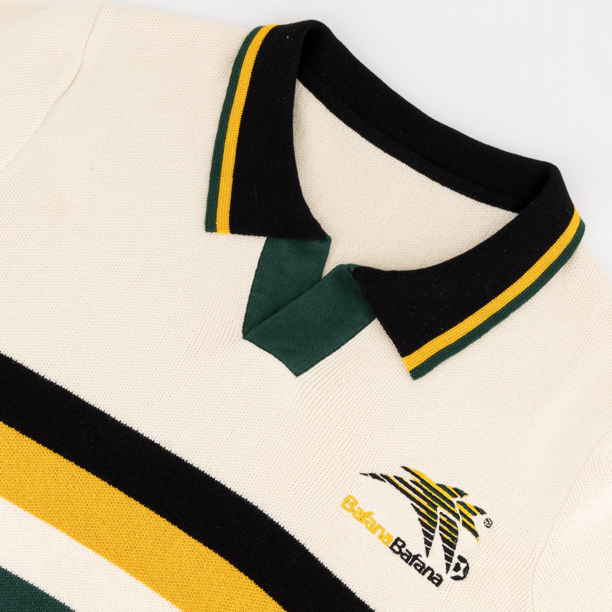 Bafana Bafana YD Stripe SS Knitwear Polo - Ivory - Old School