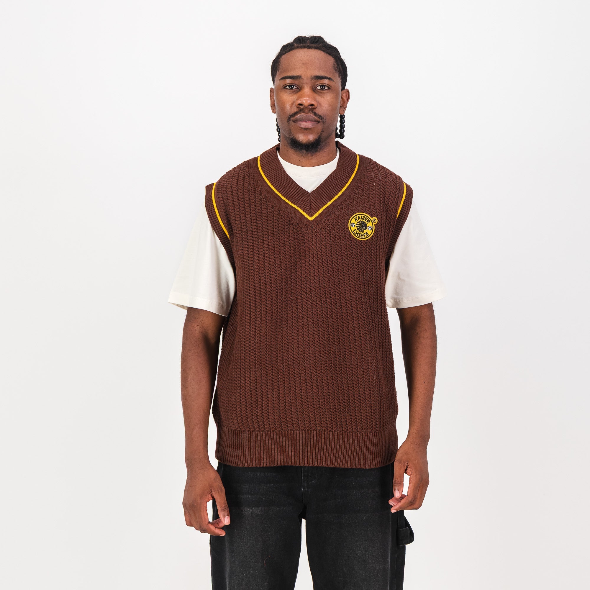 Kaizer Chiefs Heritage Crochet Vest - Chocolate - Old School