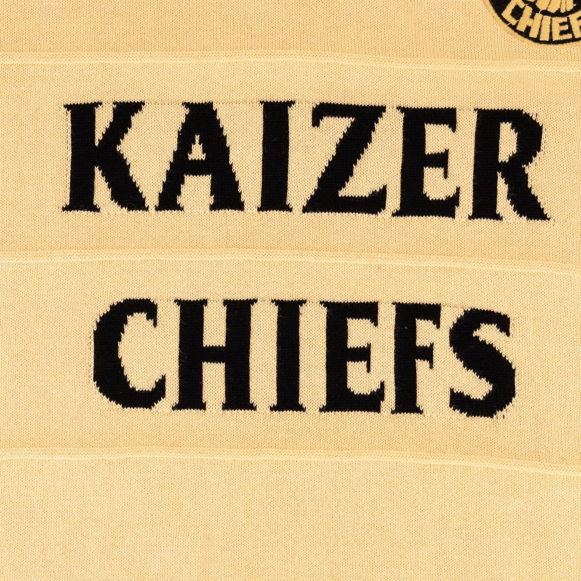 Kaizer Chiefs Long Sleeve Knitted Jersey - Butter - Old School