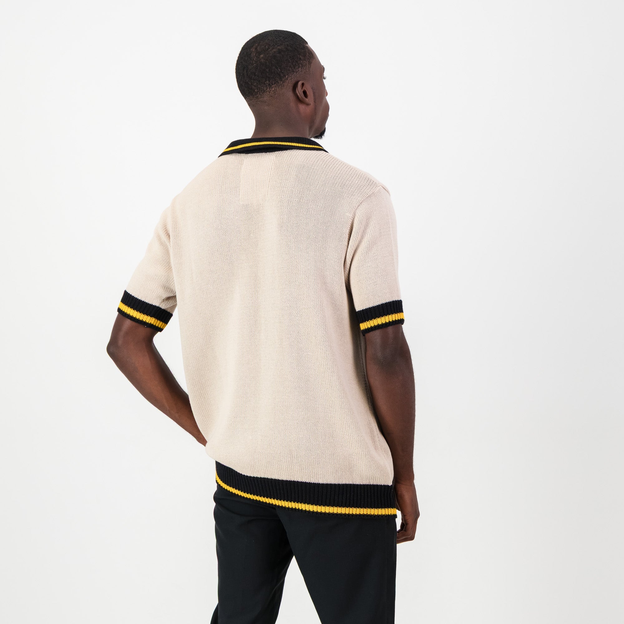 Kaizer Chiefs SS Knitted Jersey - Ivory - Old School