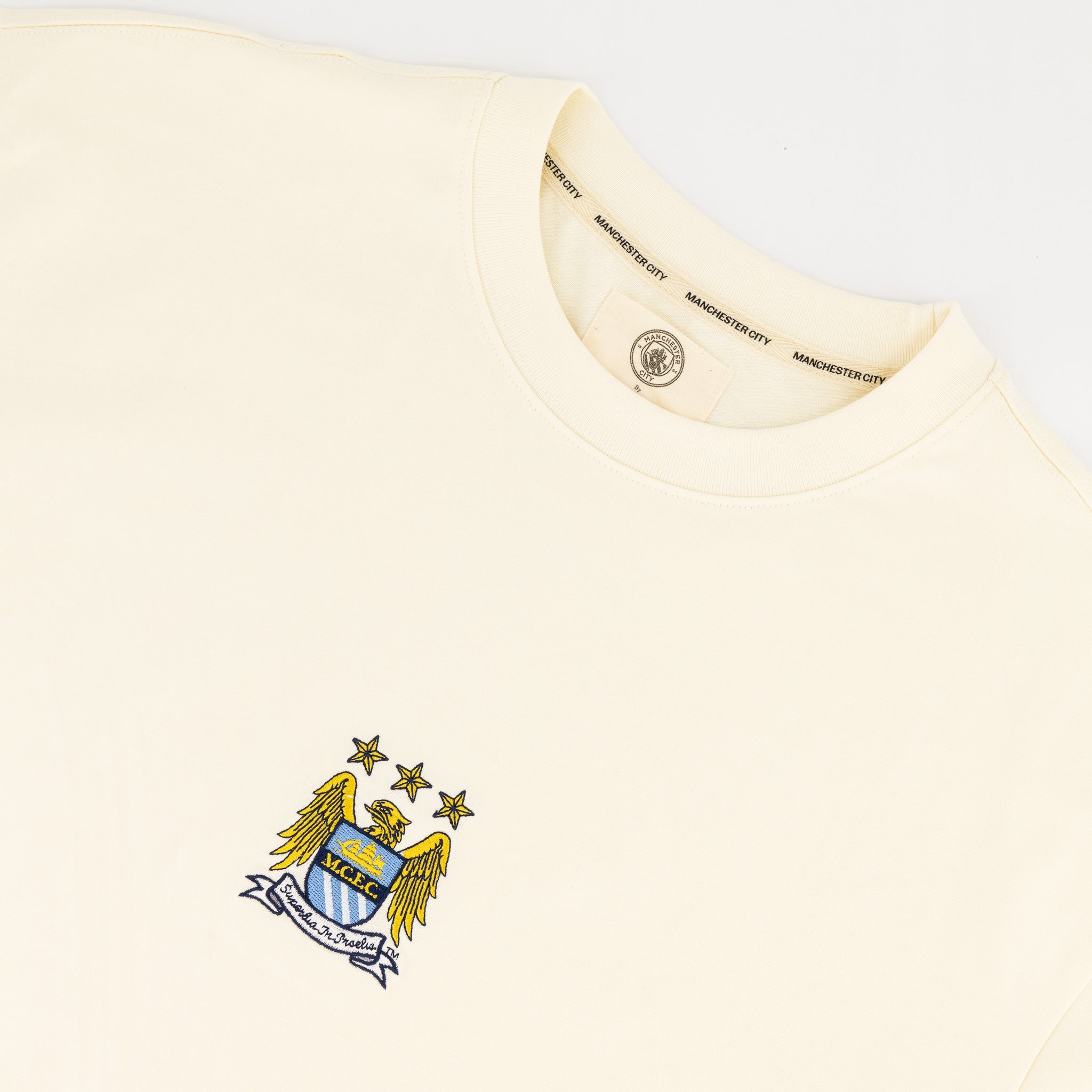 Manchester City Vintage Crest Boxy Tee - Cloud Dancer - Old School