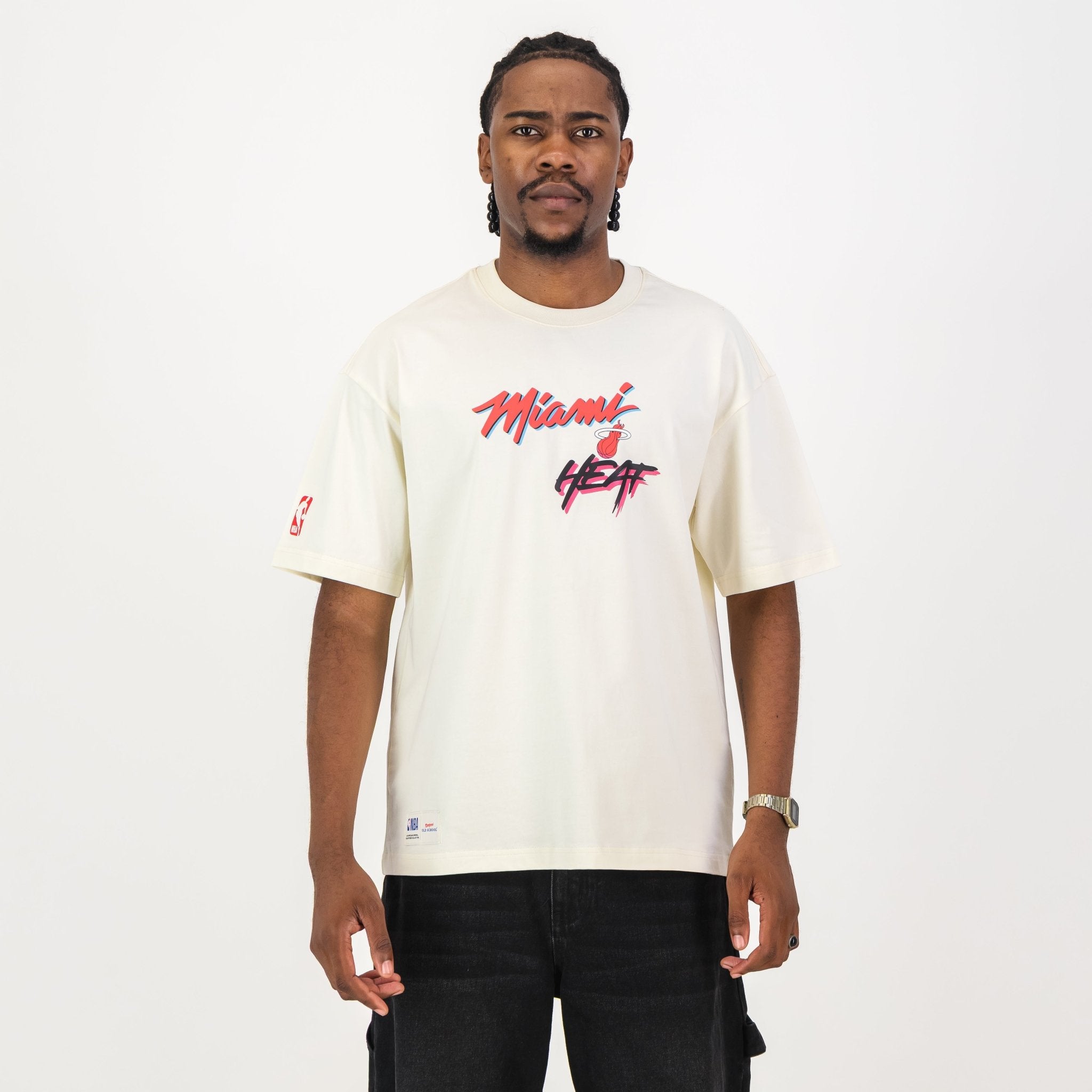NBA Miami Heat Boxy Tee - Ivory - Old School