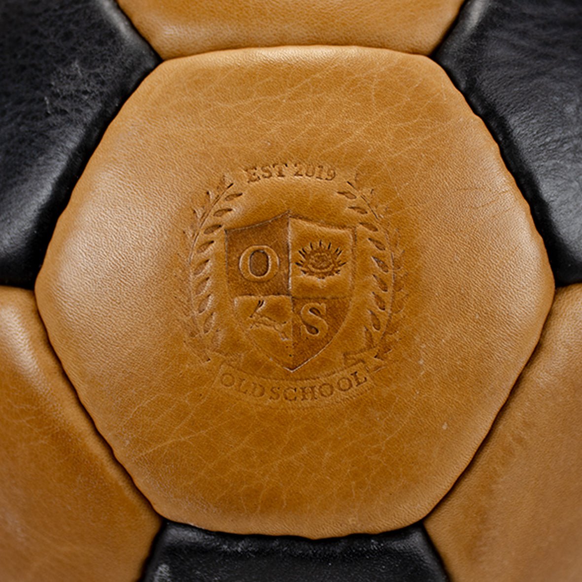 Old School Two Tone Soccer Ball - Black - Old School