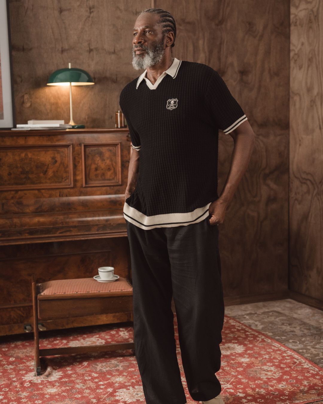 Orlando Pirates Basket Weave SS Knit Jersey - Black - Old School