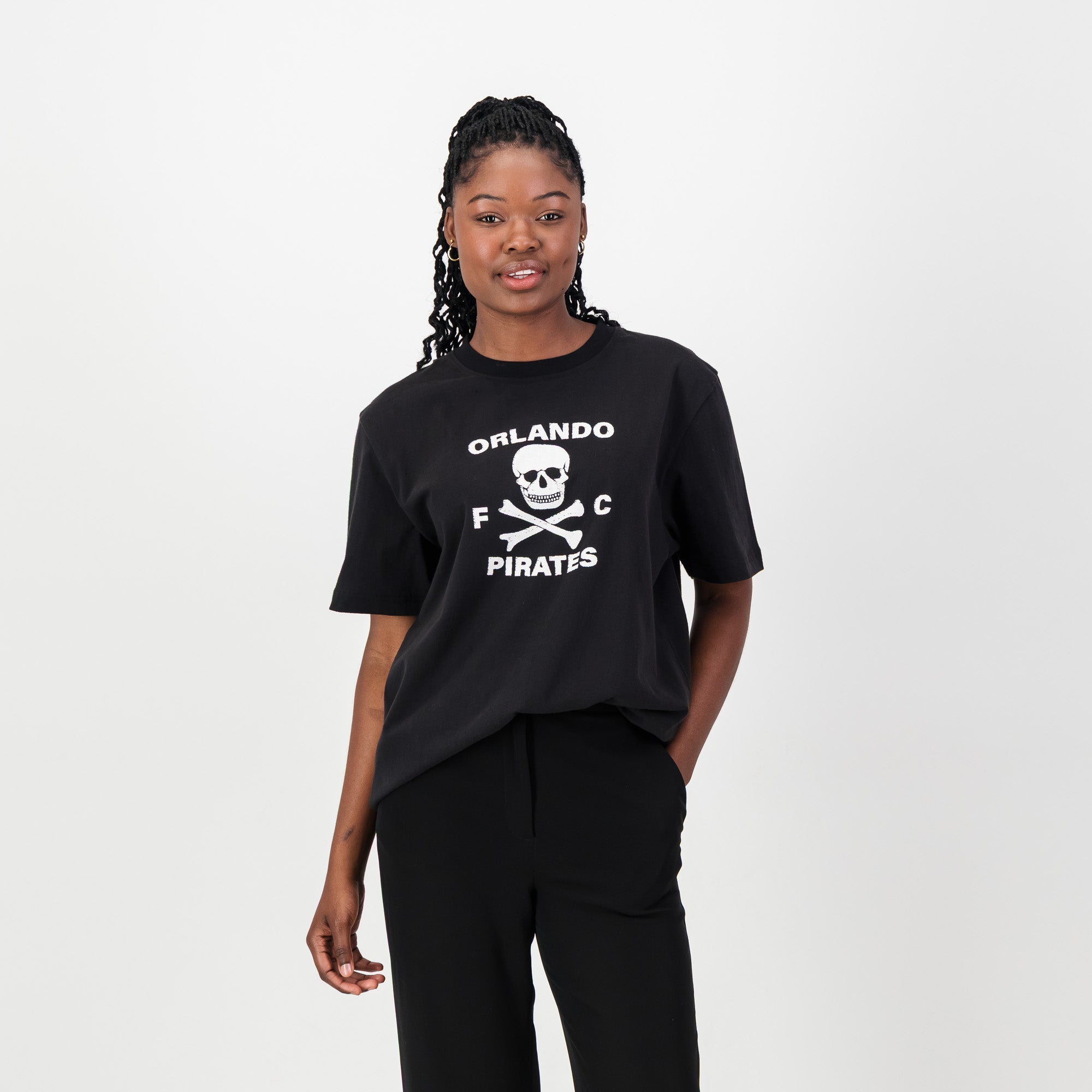 Orlando Pirates Graphic Regular Crew Tee - Black - Old School