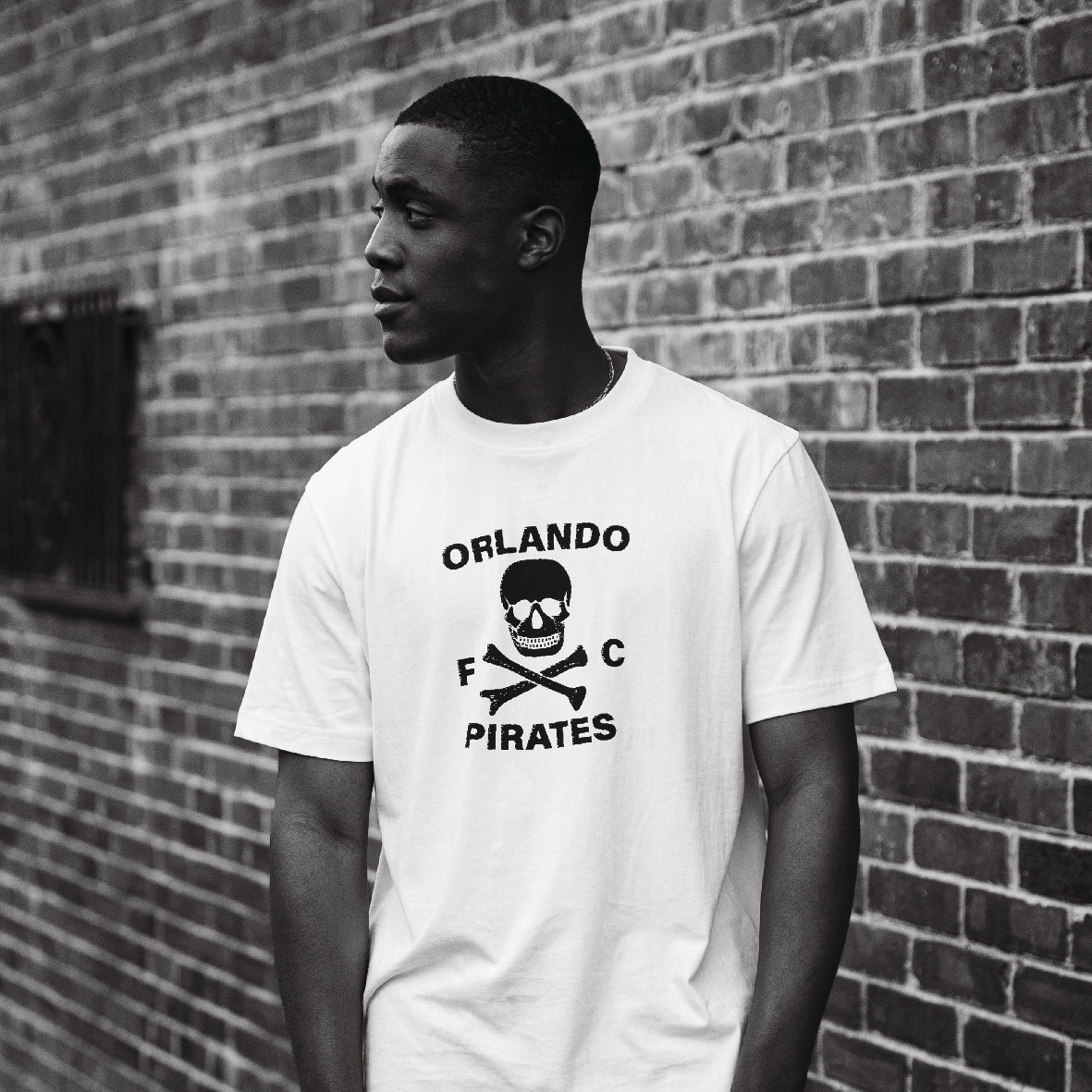 Orlando Pirates Graphic Regular Crew Tee - White - Old School