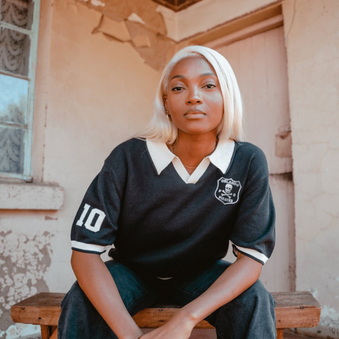 Orlando Pirates Knitted SS Jersey - Black - Old School