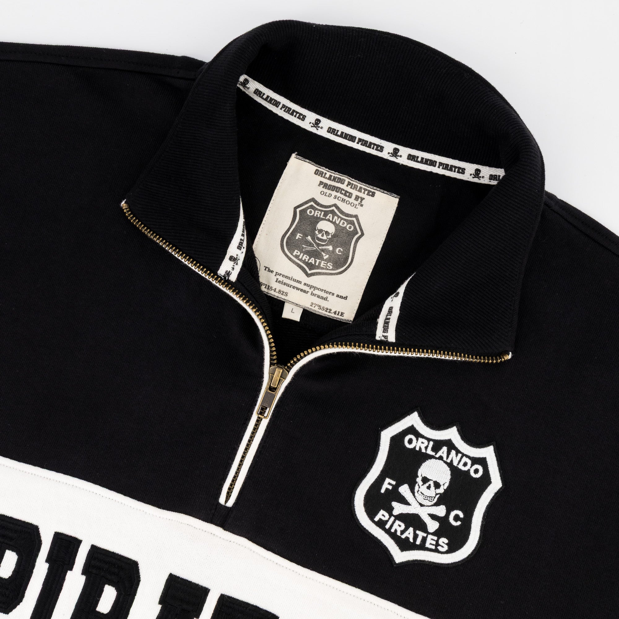 Orlando Pirates Quarter Zip Sweat - Black - Old School