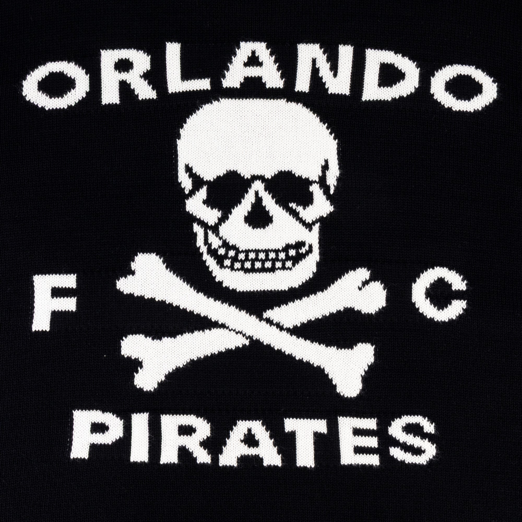 Orlando Pirates Tipped Crew Knit LS Jersey - Black - Old School