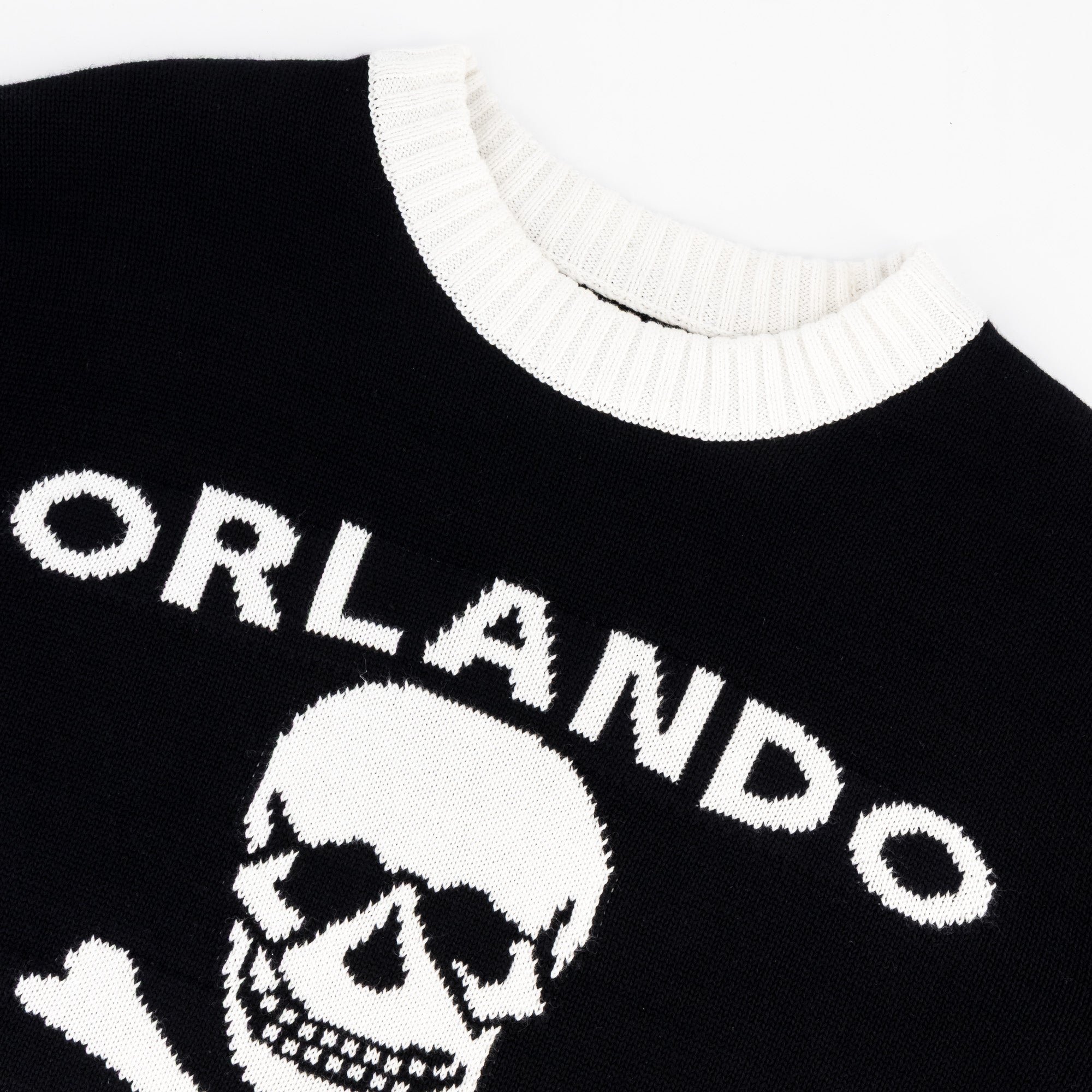 Orlando Pirates Tipped Crew Knit LS Jersey - Black - Old School