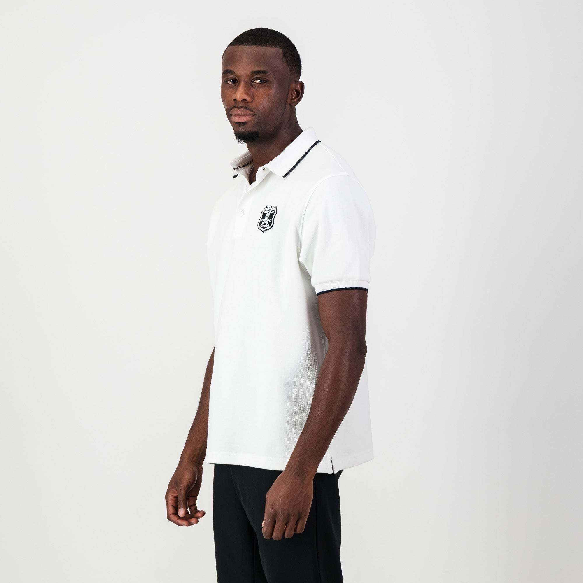 Orlando Pirates Tipped Polo - White - Old School