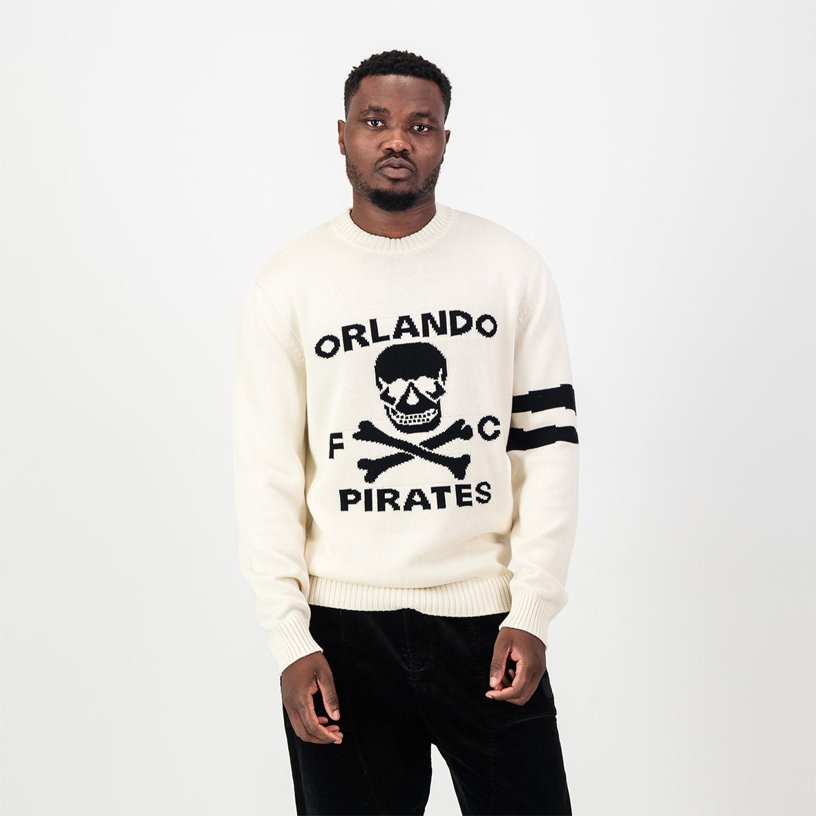Orlando Pirates Xbone Crew Knit LS Jersey - Ivory - Old School