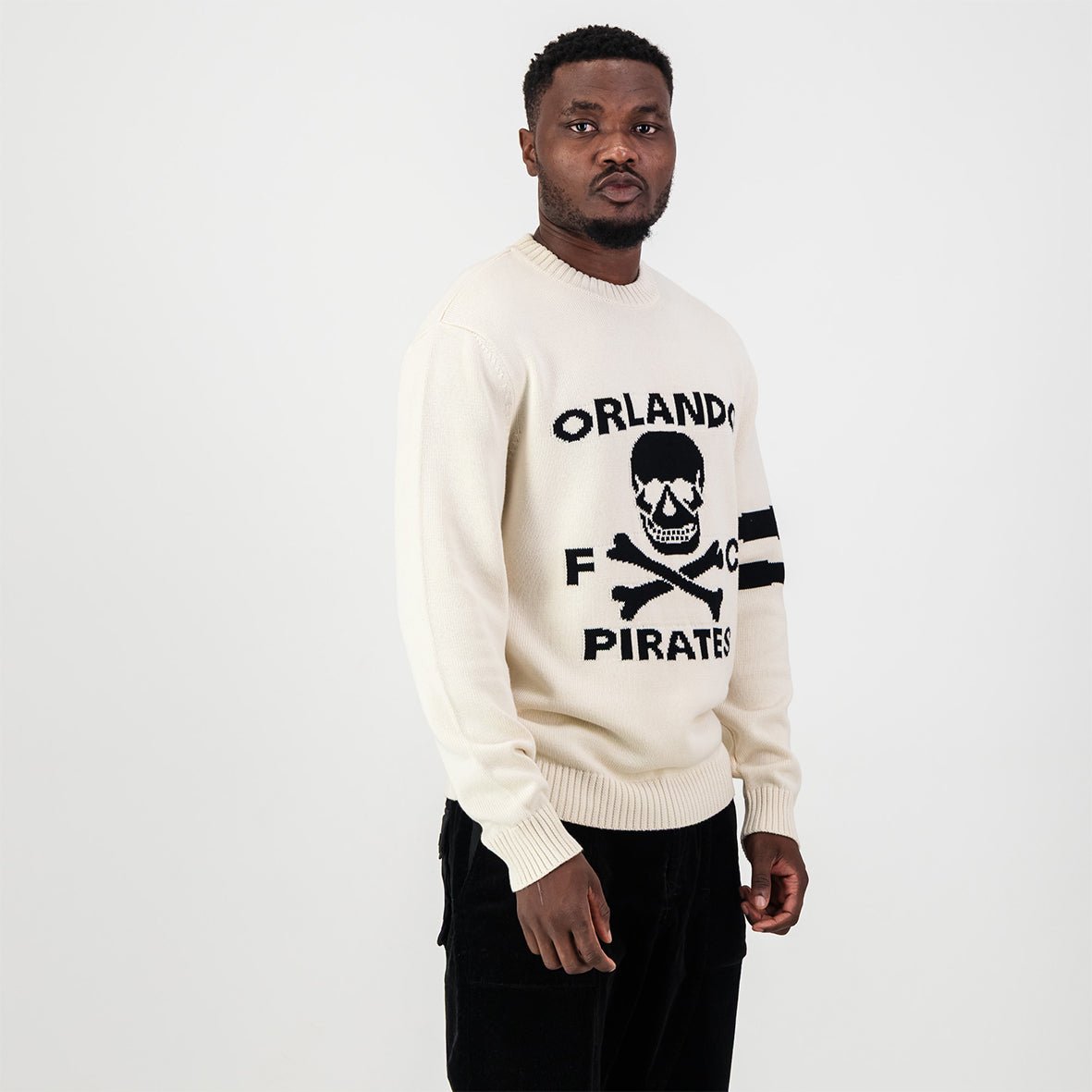 Orlando Pirates Xbone Crew Knit LS Jersey - Ivory - Old School
