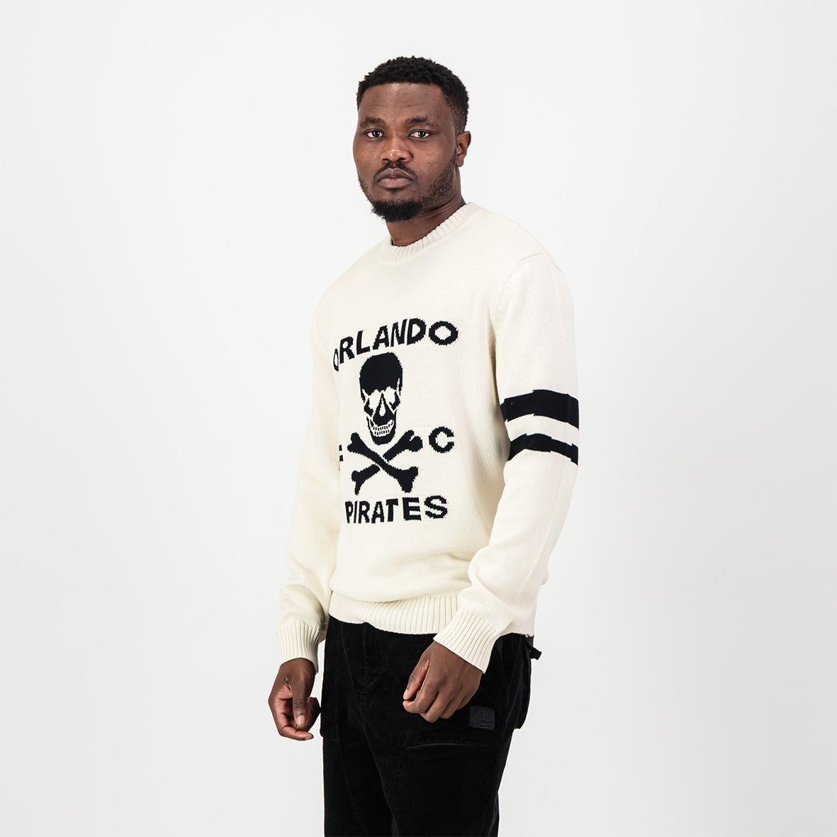 Orlando Pirates Xbone Crew Knit LS Jersey - Ivory - Old School