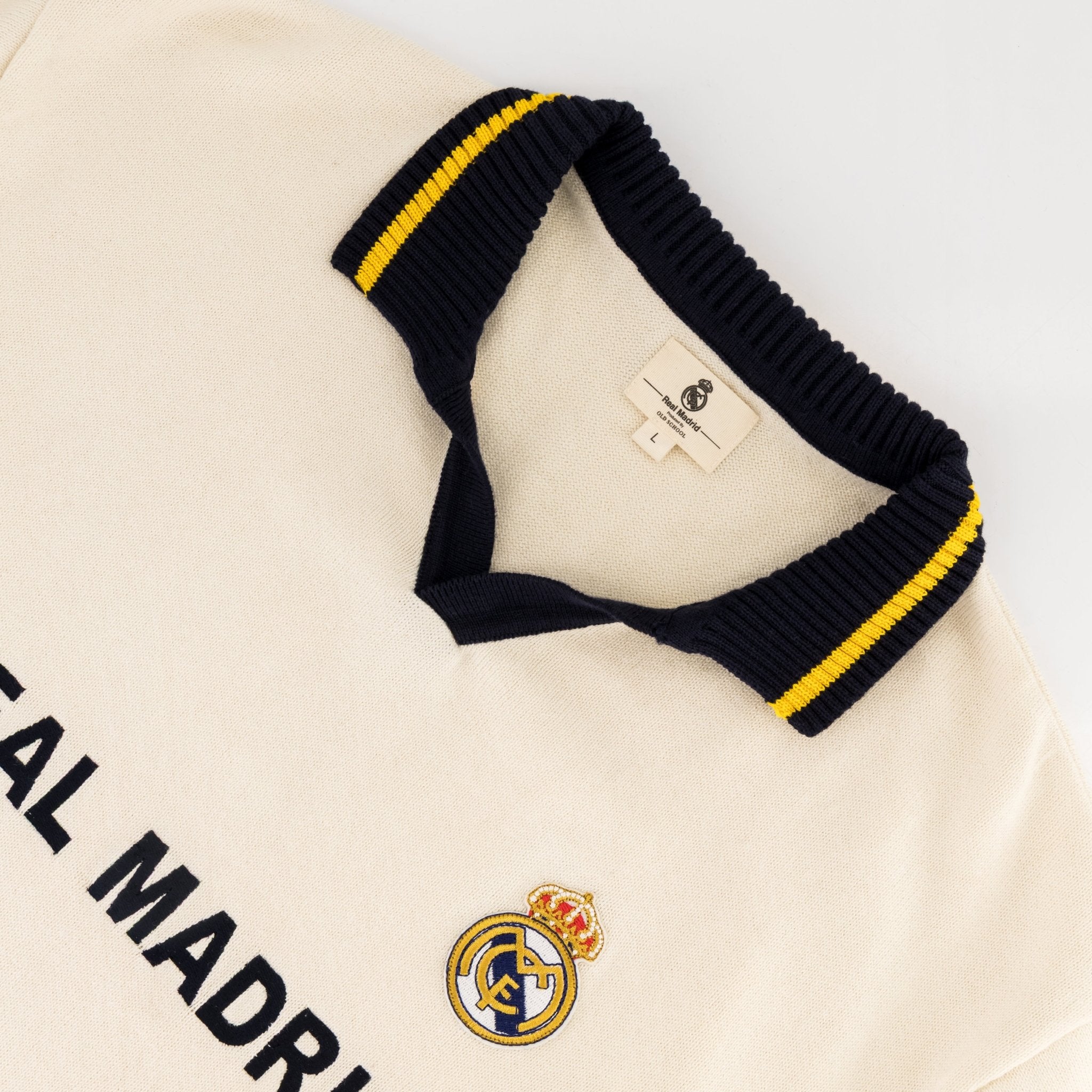 Real Madrid Classic SS Knit Jersey - Cloud Dancer - Old School
