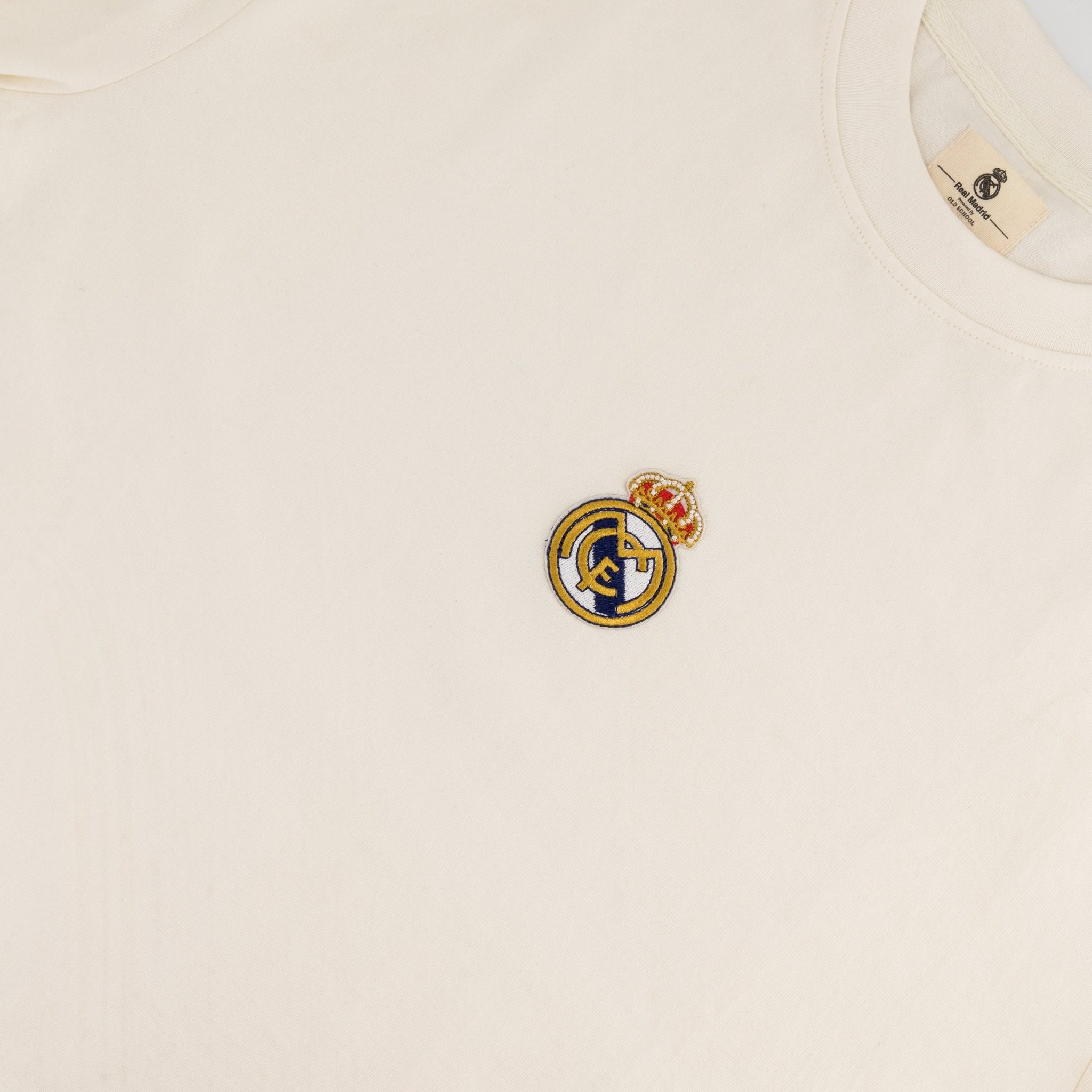 Real Madrid Crest Boxy Tee - Cloud Dancer - Old School