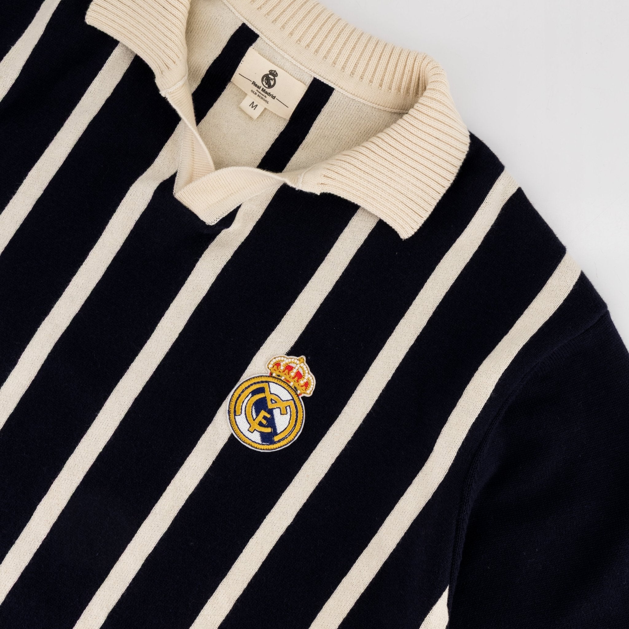 Real Madrid Stripe LS Knit Jersey - Navy - Old School