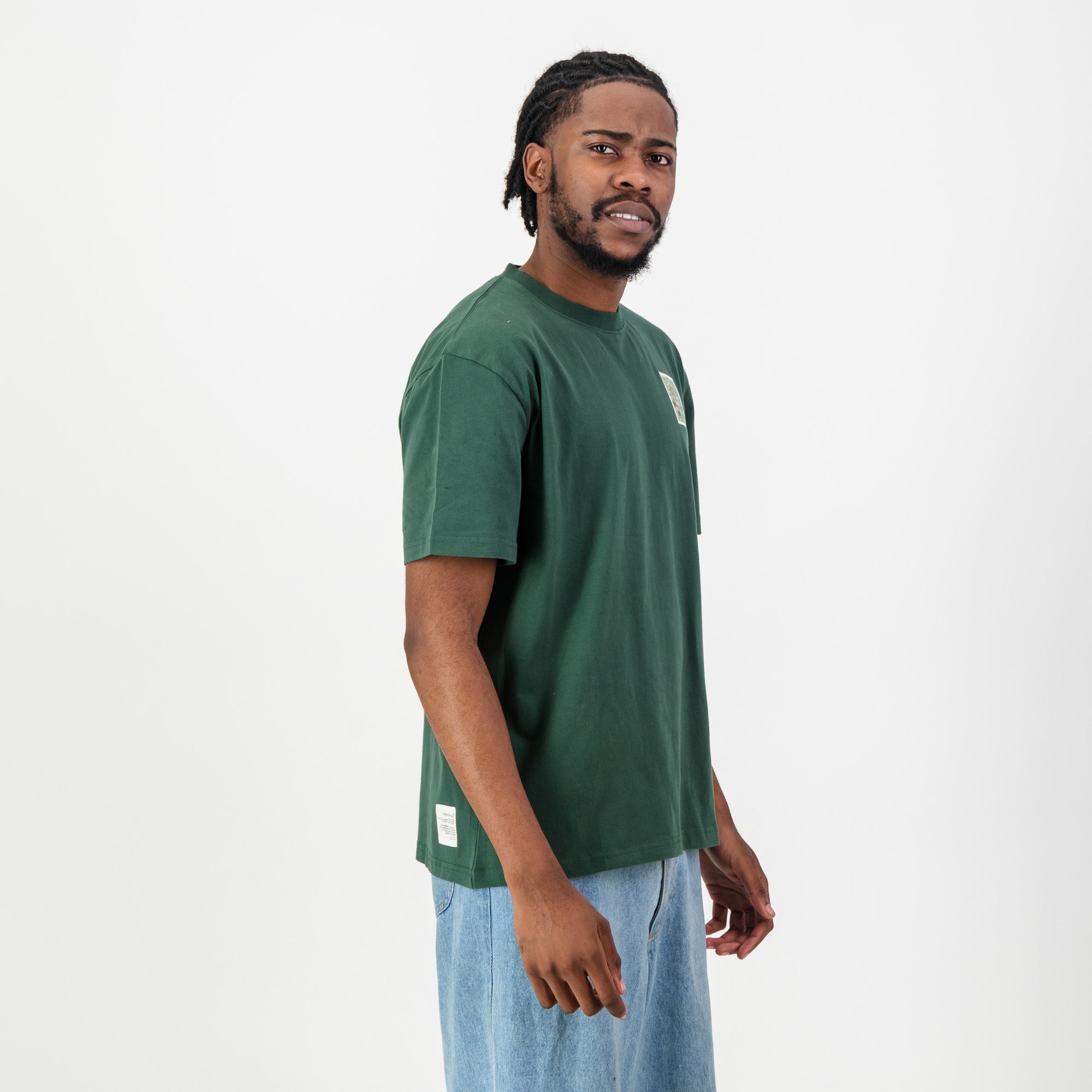 SA Supporters Stamp Reg Crew Tee - OS Green - Old School