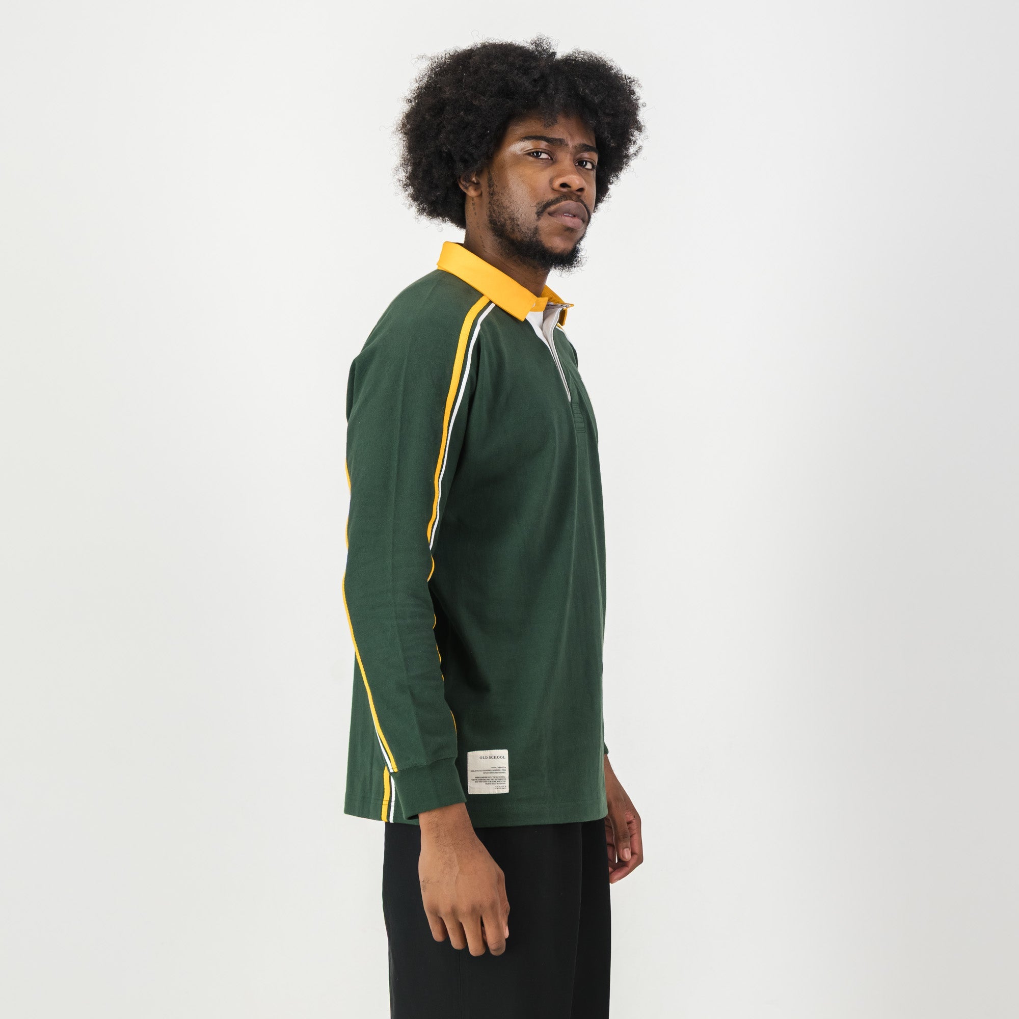 SA Supporters Styled LS Rugby Jersey - OS Green - Old School
