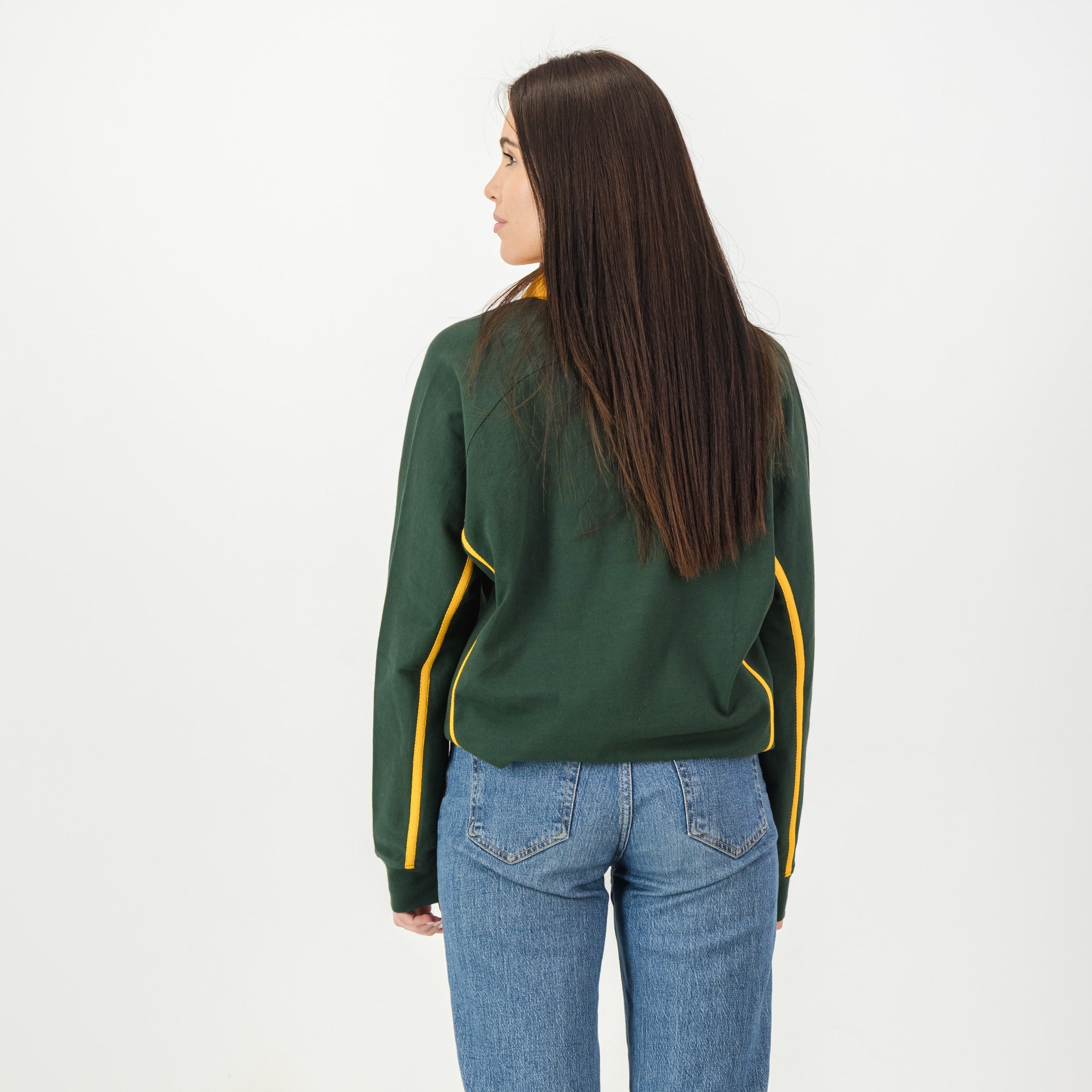 SA Supporters Twill Raglan LS Rugby Jersey - OS Green - Old School