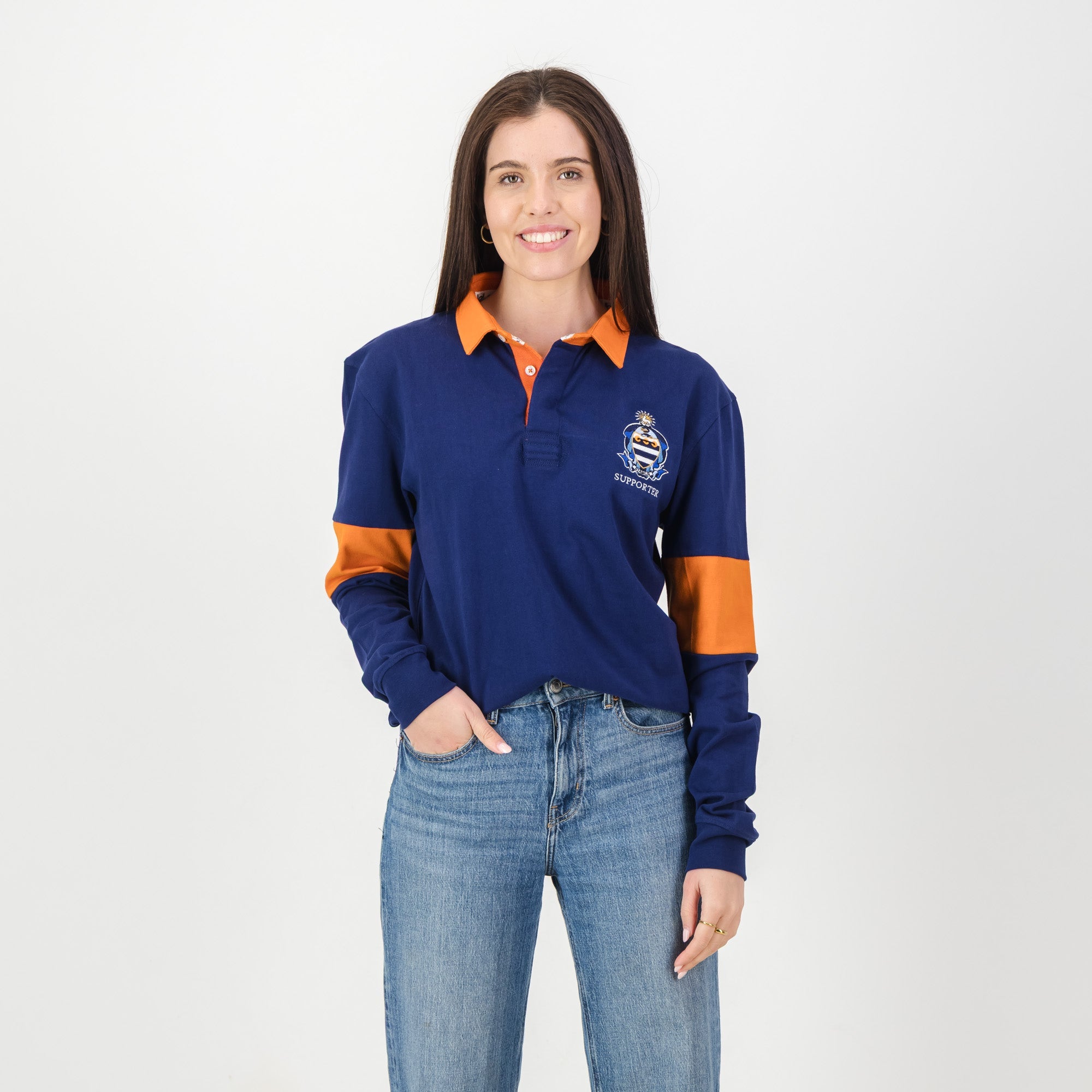 Schools Grey Bloem LS Rugby Jersey - Blue Depth - Old School