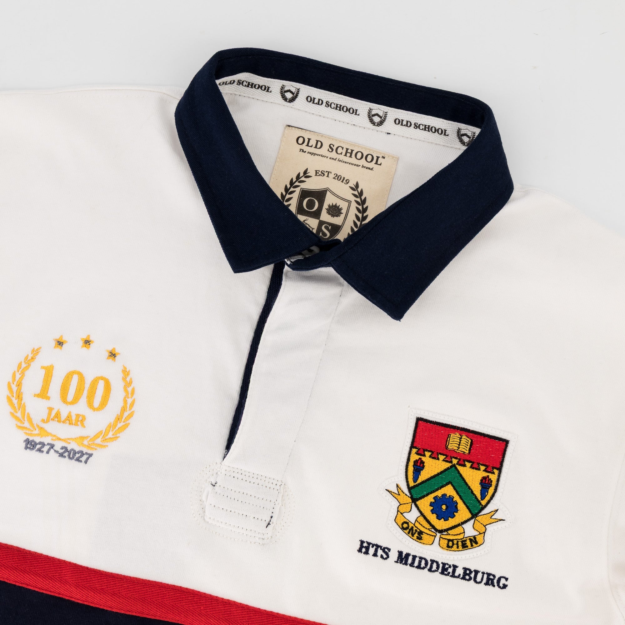 Schools HTS Middelburg LS Rugby Jersey - White - Old School