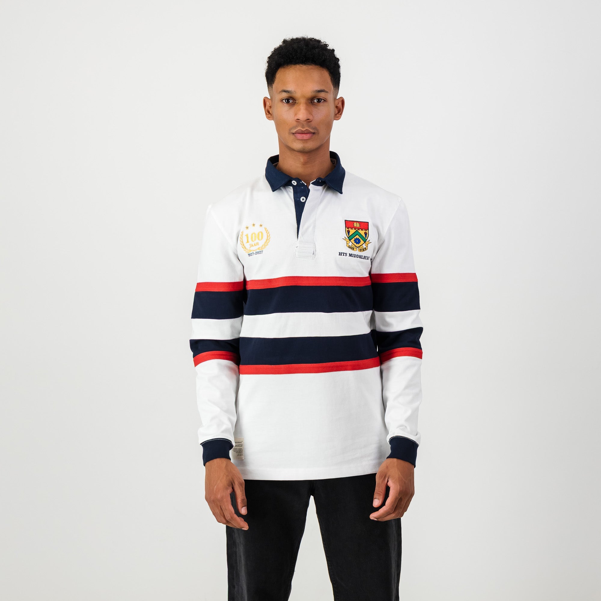 Schools HTS Middelburg LS Rugby Jersey - White - Old School