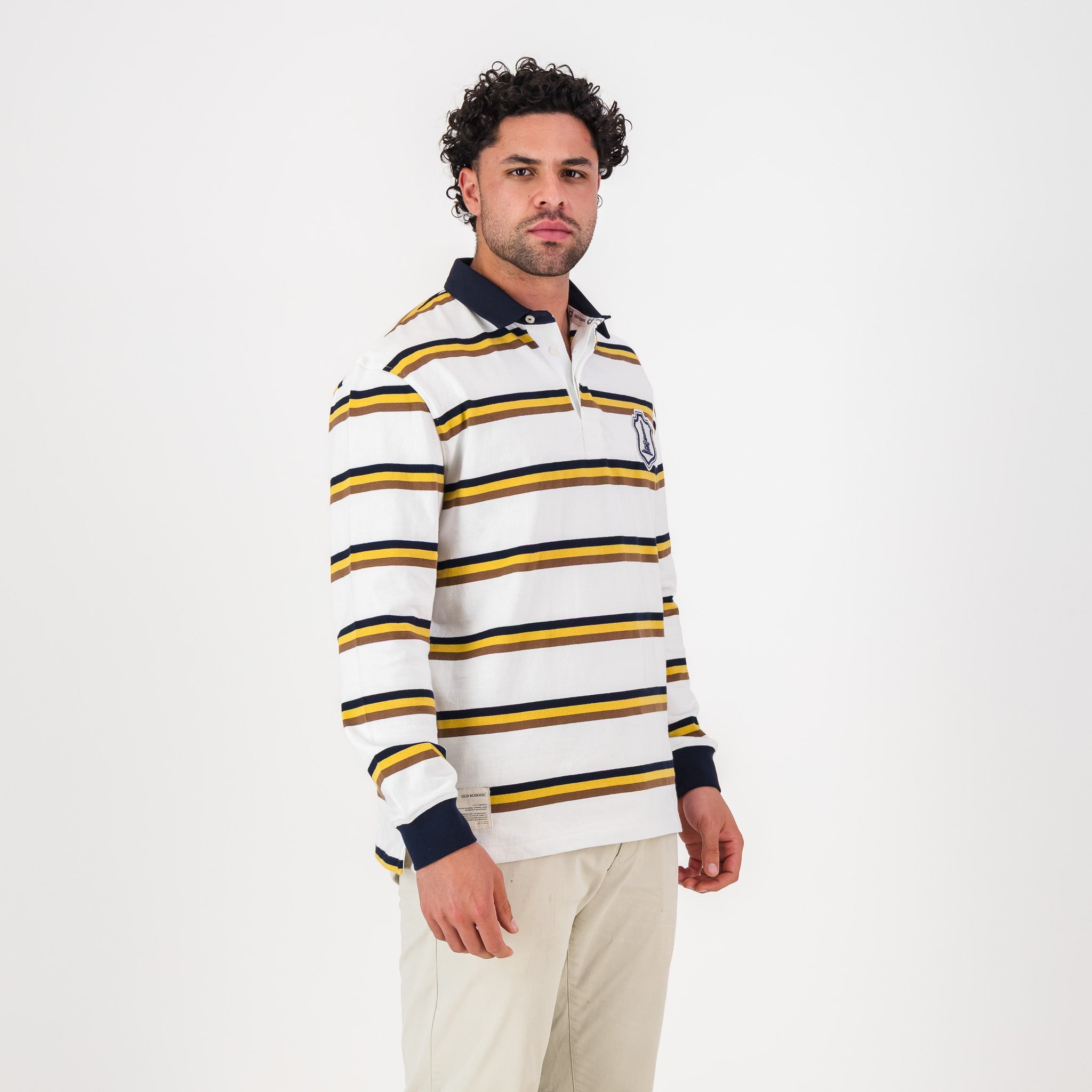 Schools Monument YD LS Rugby Jersey - White - Old School