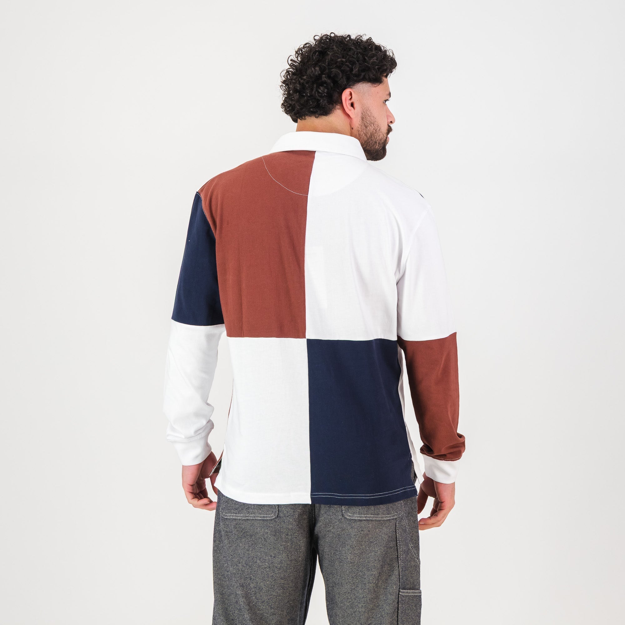 Schools Northwood Quartered LS Rugby Jersey - White - Old School