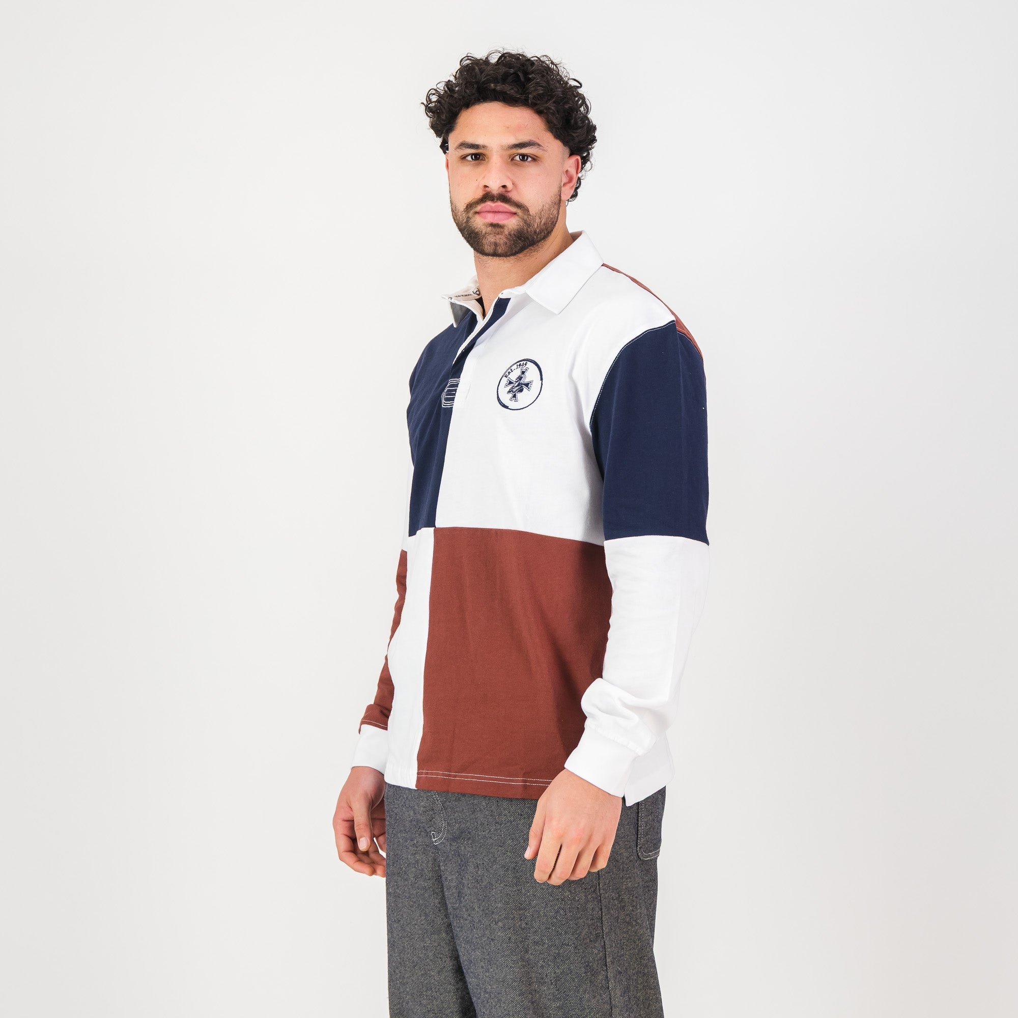 Schools Northwood Quartered LS Rugby Jersey - White - Old School