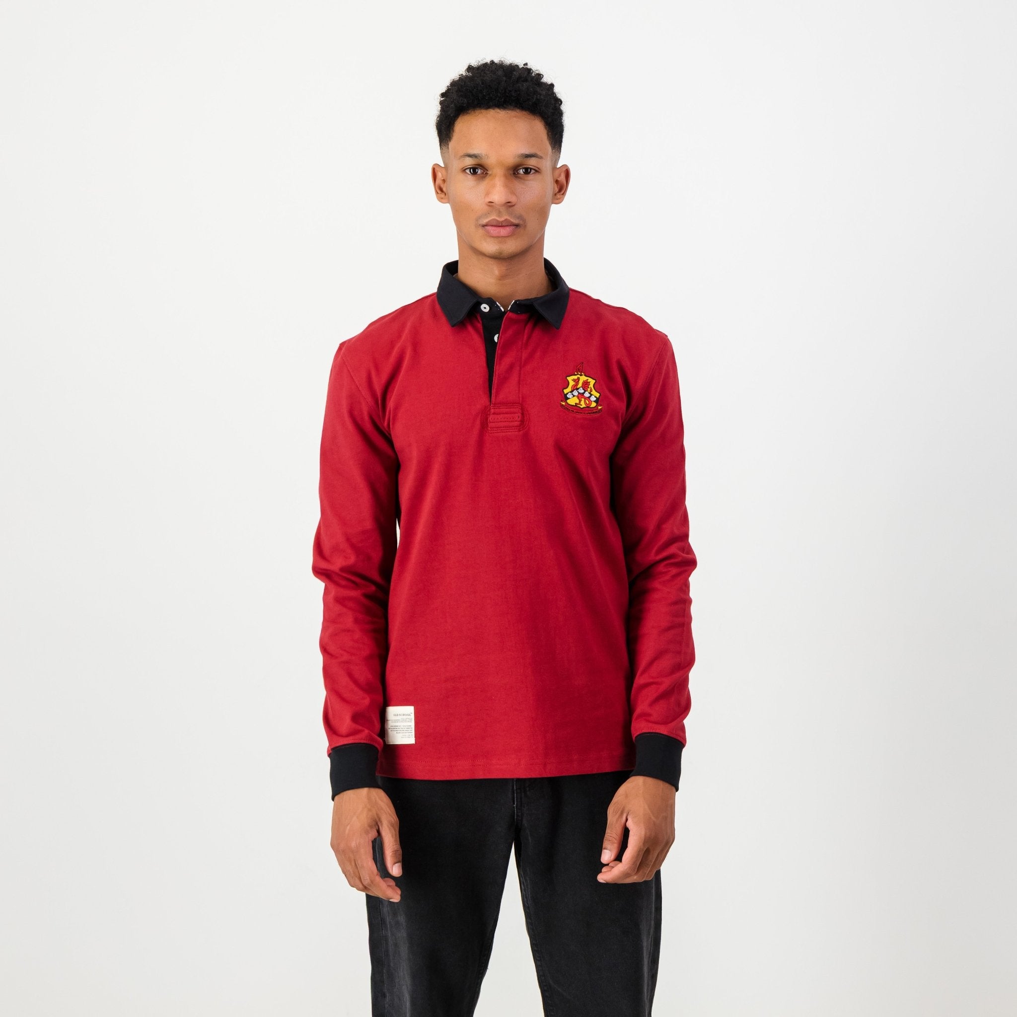 Schools Old Kingswoodian Club LS Rugby Jersey - Red - Old School
