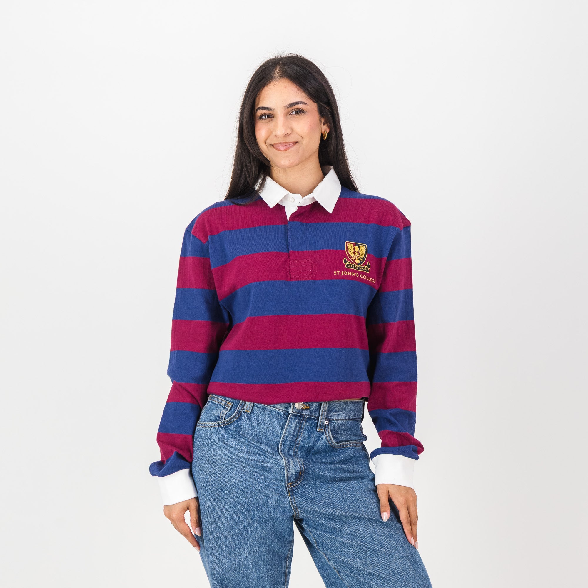 Schools St Johns Long Sleeve Rugby Jersey - Navy Peony - Old School