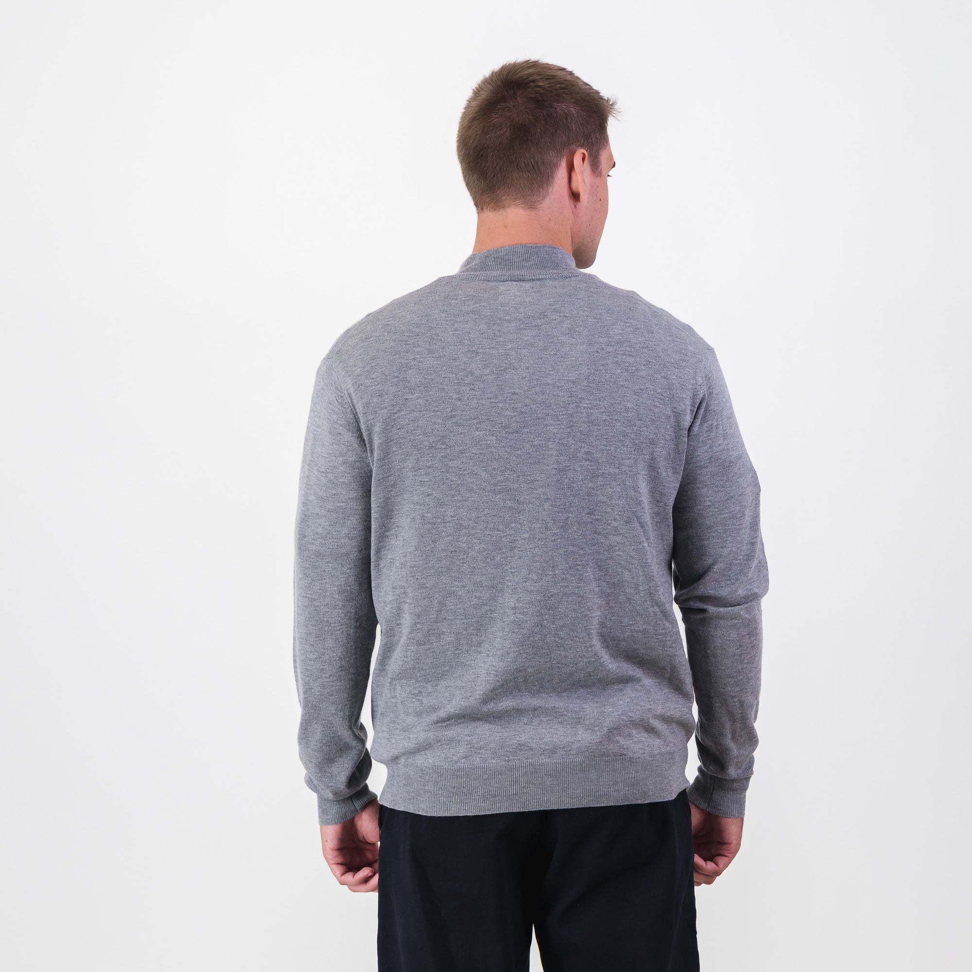 Southern Guards Classic Knitwear Quarter Zip Plain Grey - Old School