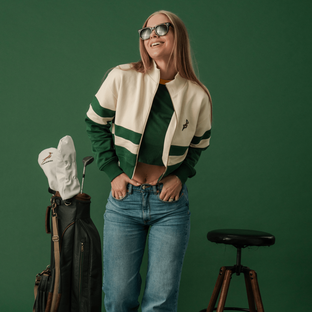 Springboks CB Zip Through Sweat - OS Green - Old School