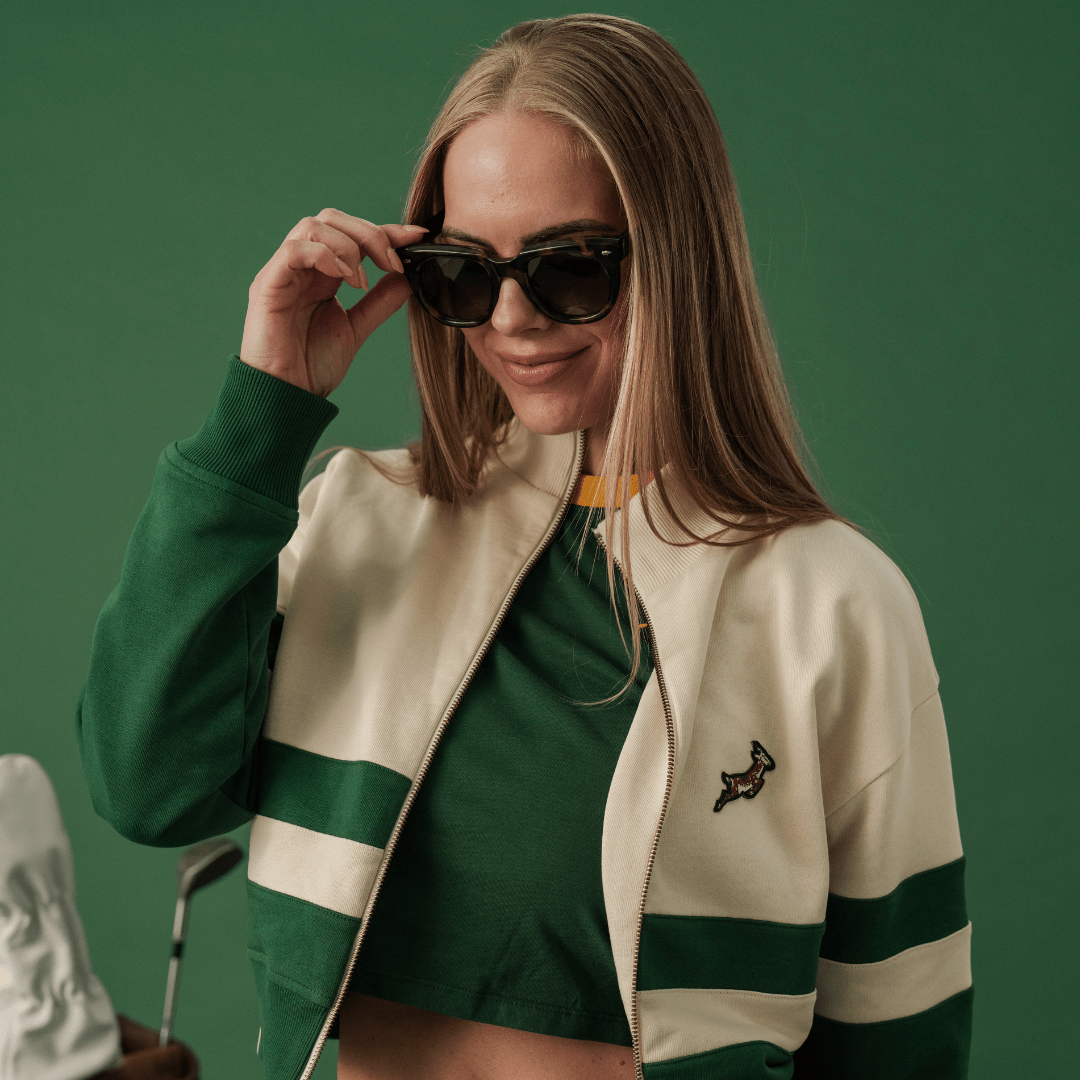 Springboks CB Zip Through Sweat - OS Green - Old School