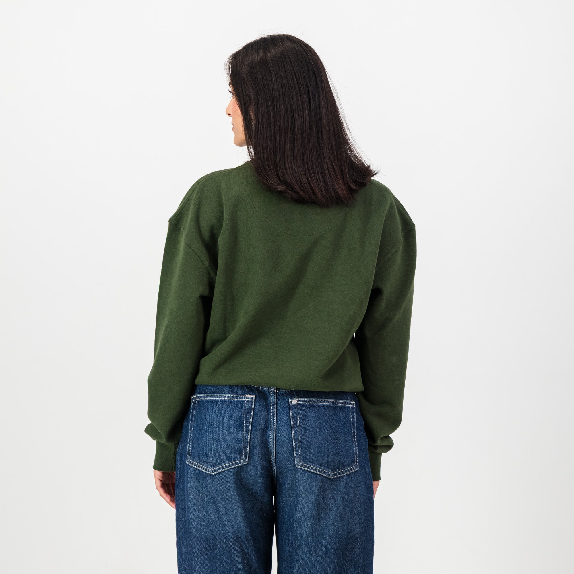 Springboks HS Small logo Crew Sweat - Military Olive - Old School