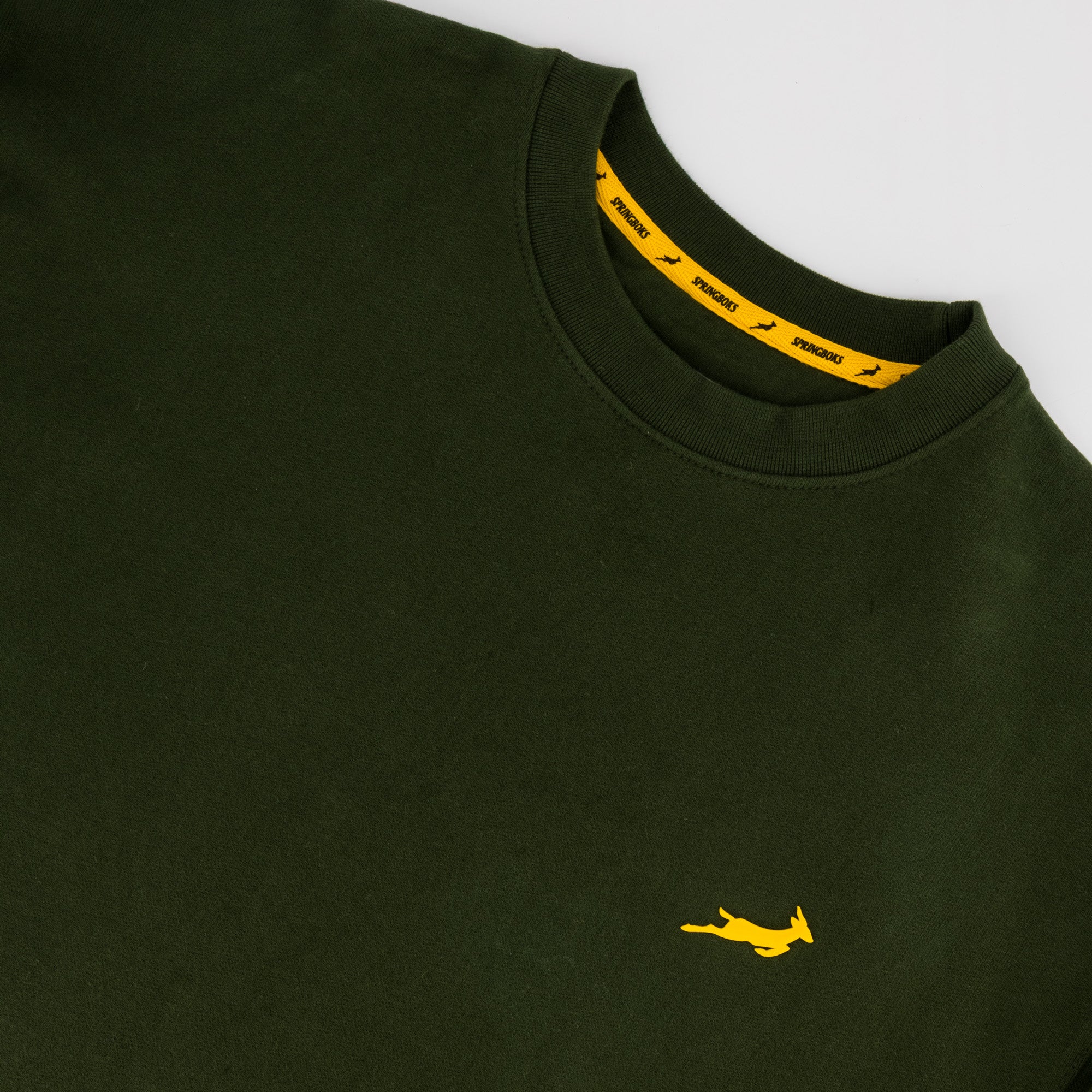 Springboks HS Small logo Crew Sweat - Military Olive - Old School