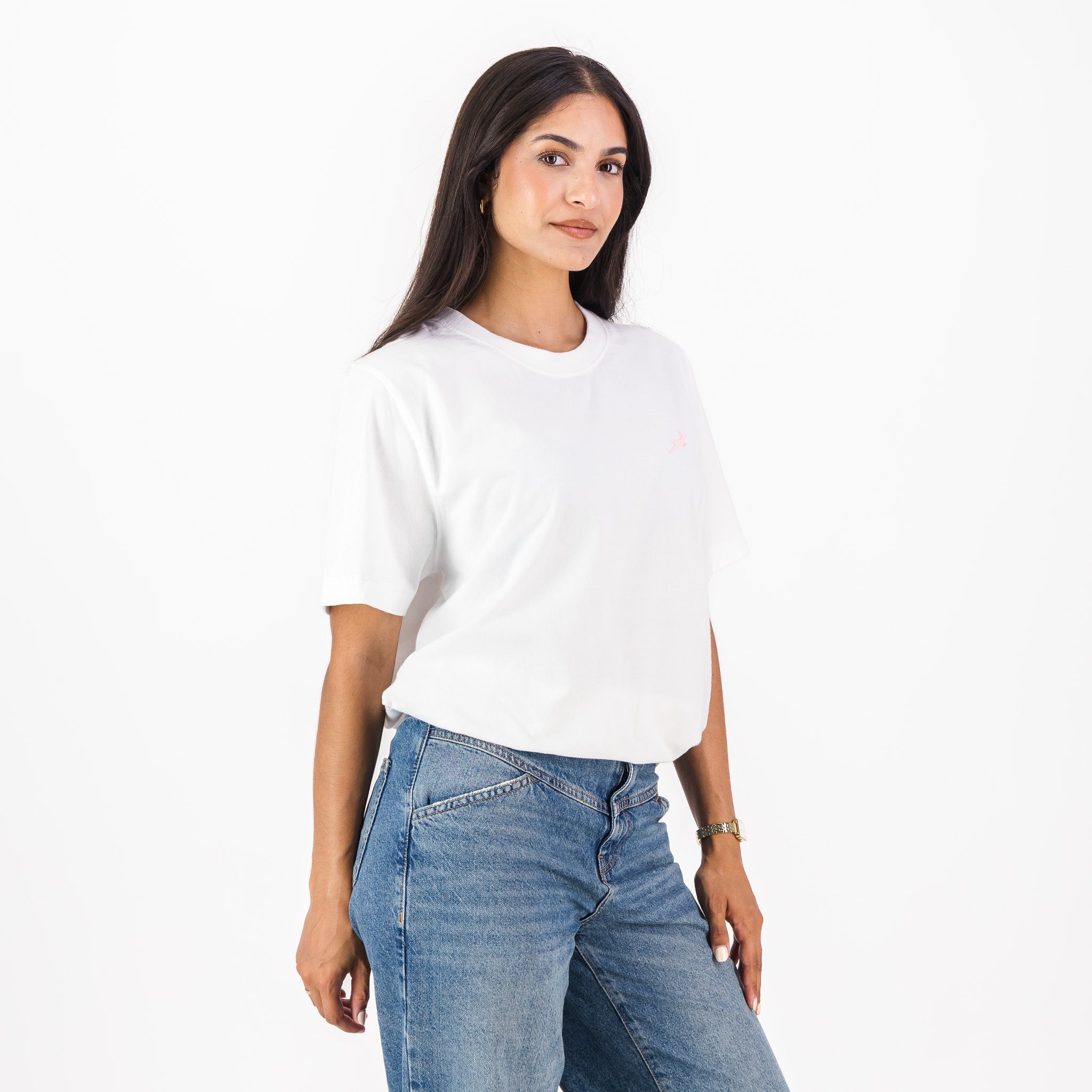 Springboks HS Sml Logo L Crew Tee - White - Old School