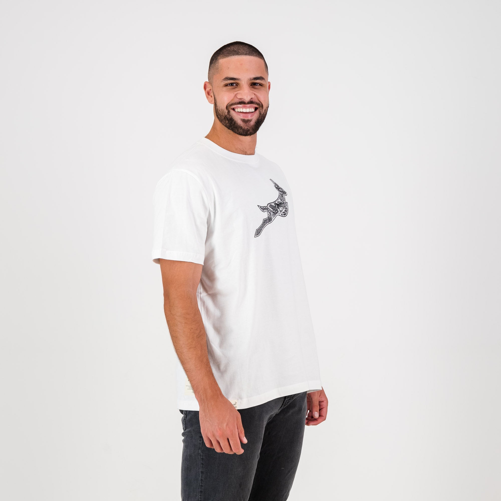 Springboks Infill Crew Tee - White - Old School