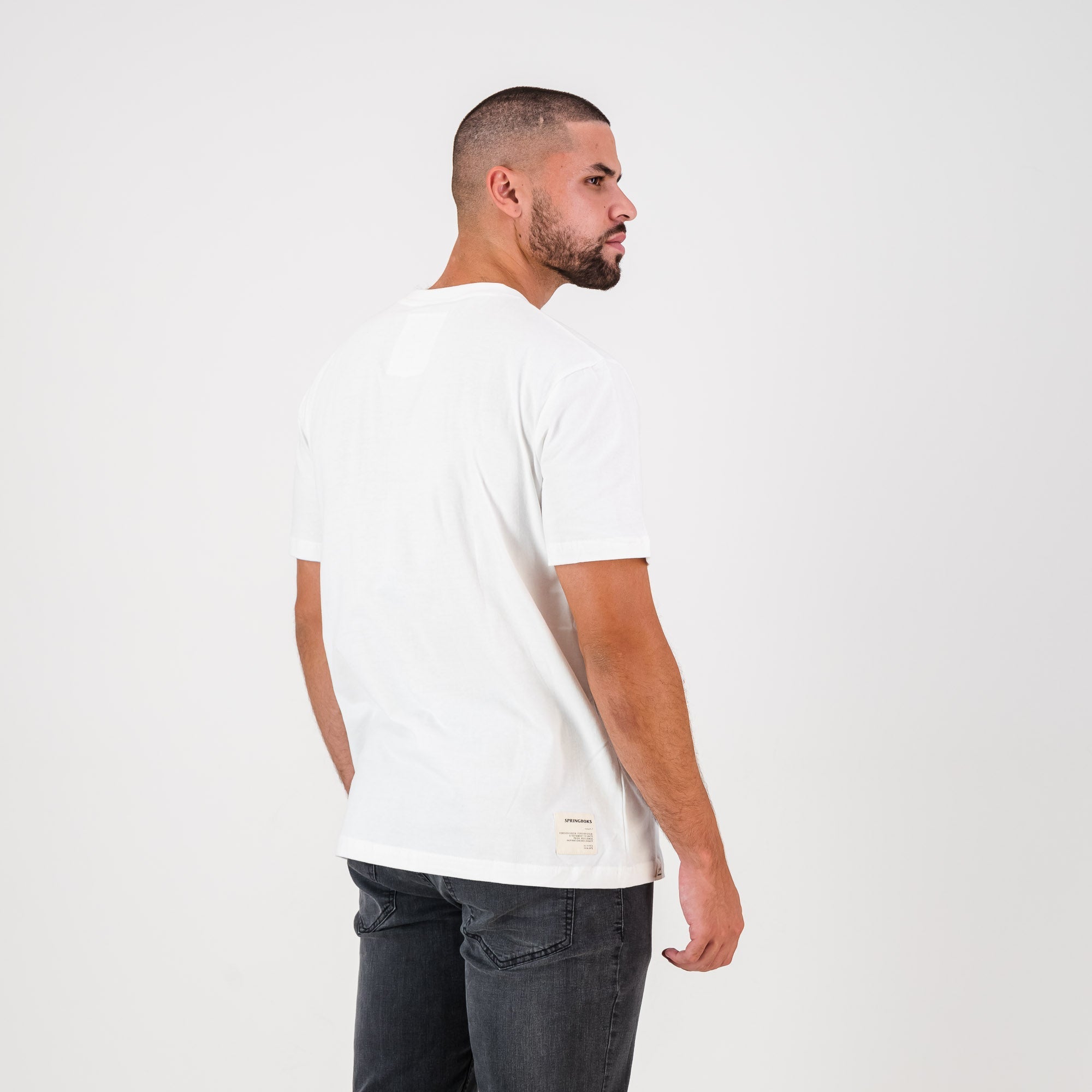 Springboks Infill Crew Tee - White - Old School