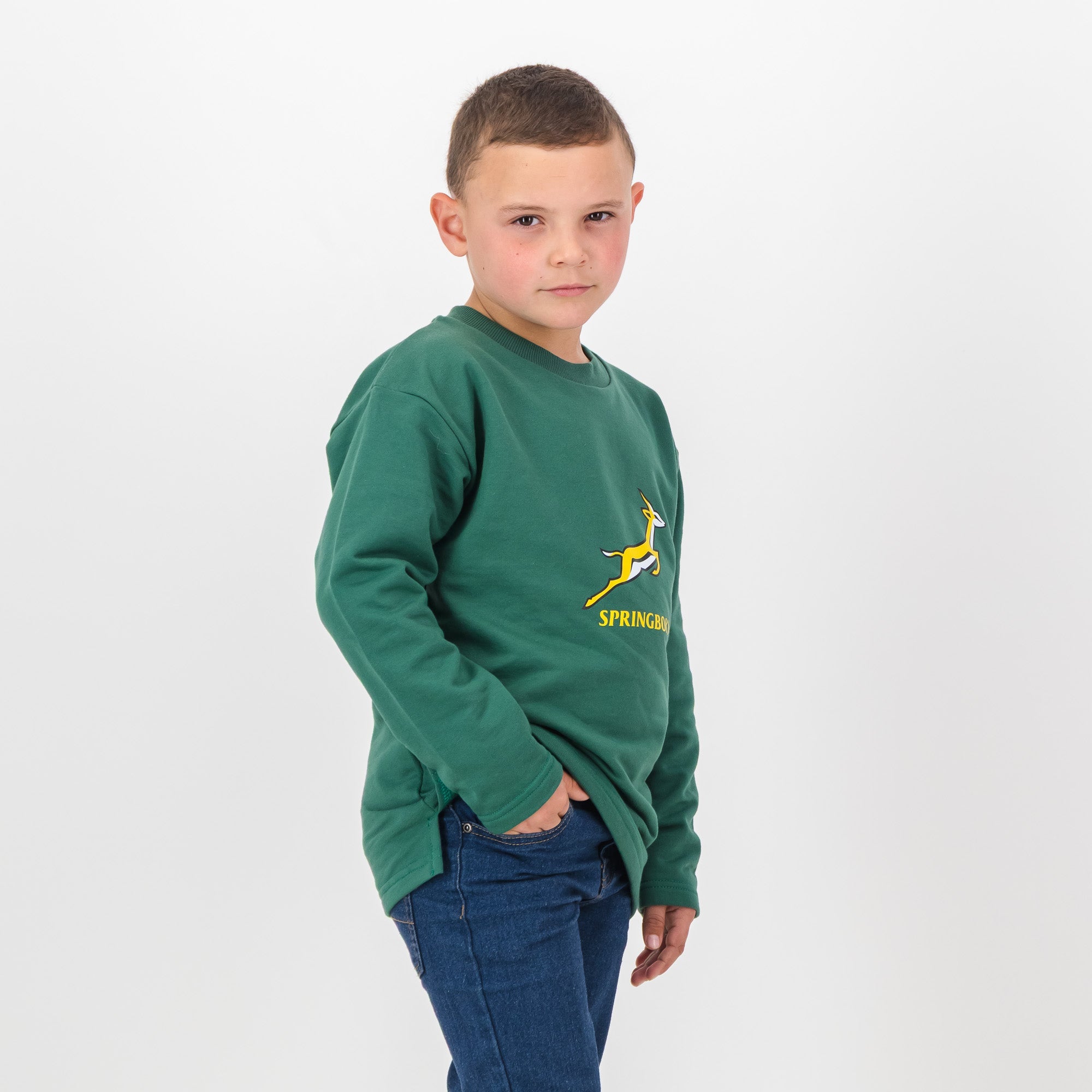 Springboks Kids Bokkies Fleece Sweat - OS Green - Old School