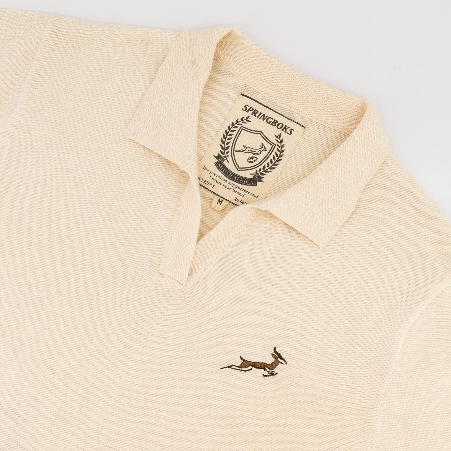 Springboks Knitted Crop SS Polo - Ivory - Old School