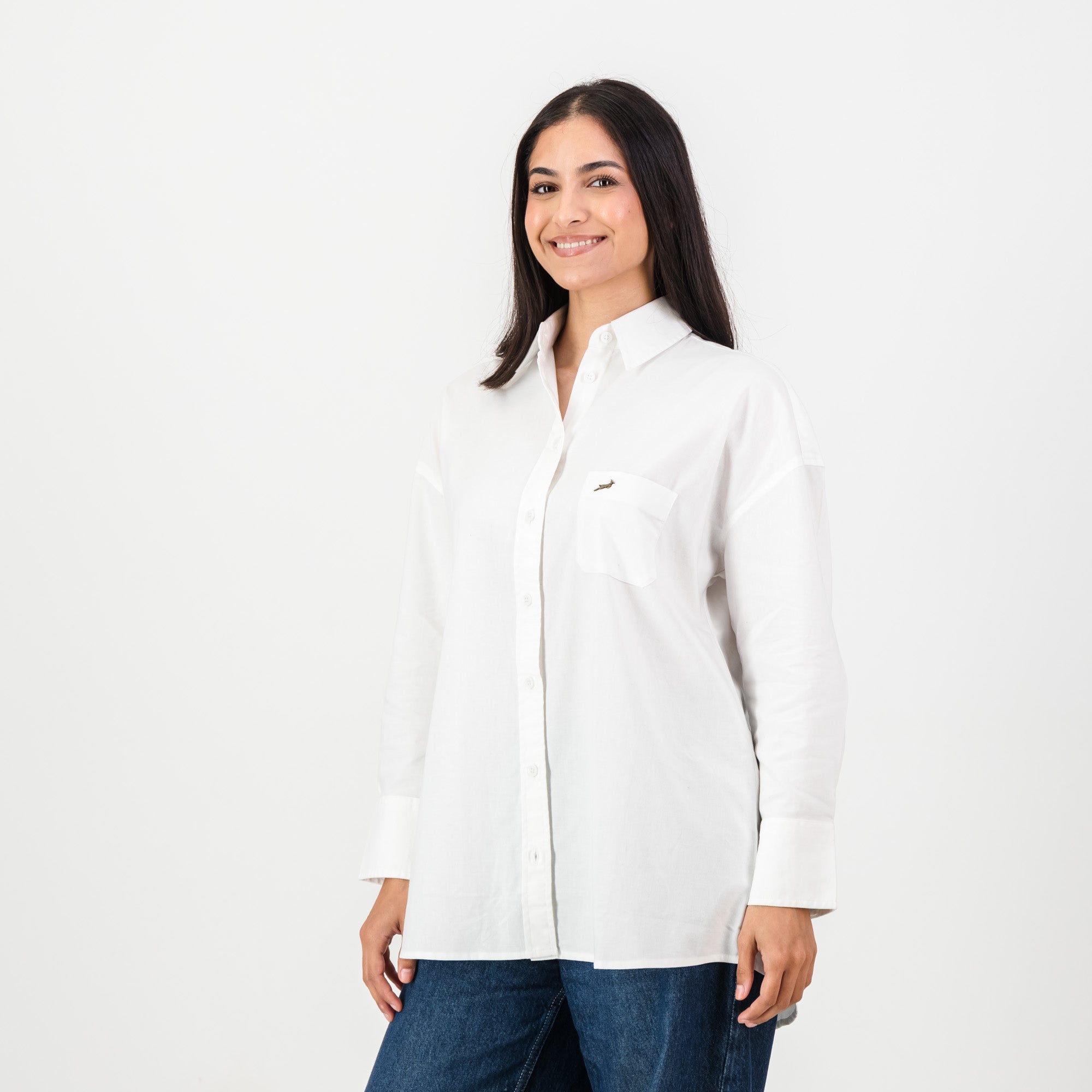 Springboks Ladies Oxford Shirt - White - Old School